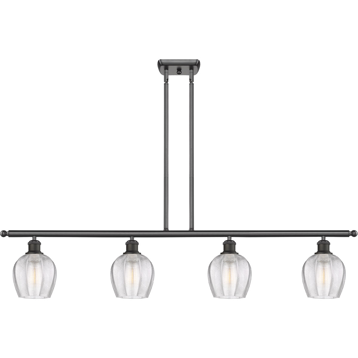 Ballston Norfolk LED 48 inch Oil Rubbed Bronze Island Light Ceiling Light in Clear Glass