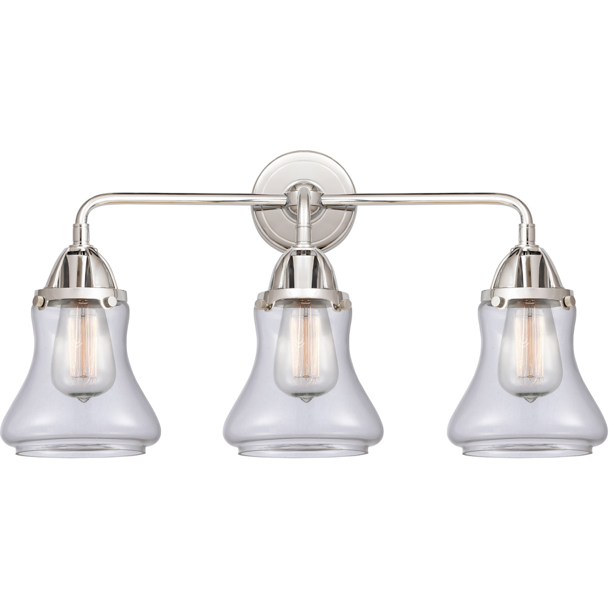 Nouveau 2 Bellmont 3 Light 24 inch Polished Chrome Bath Vanity Light Wall Light in Clear Glass