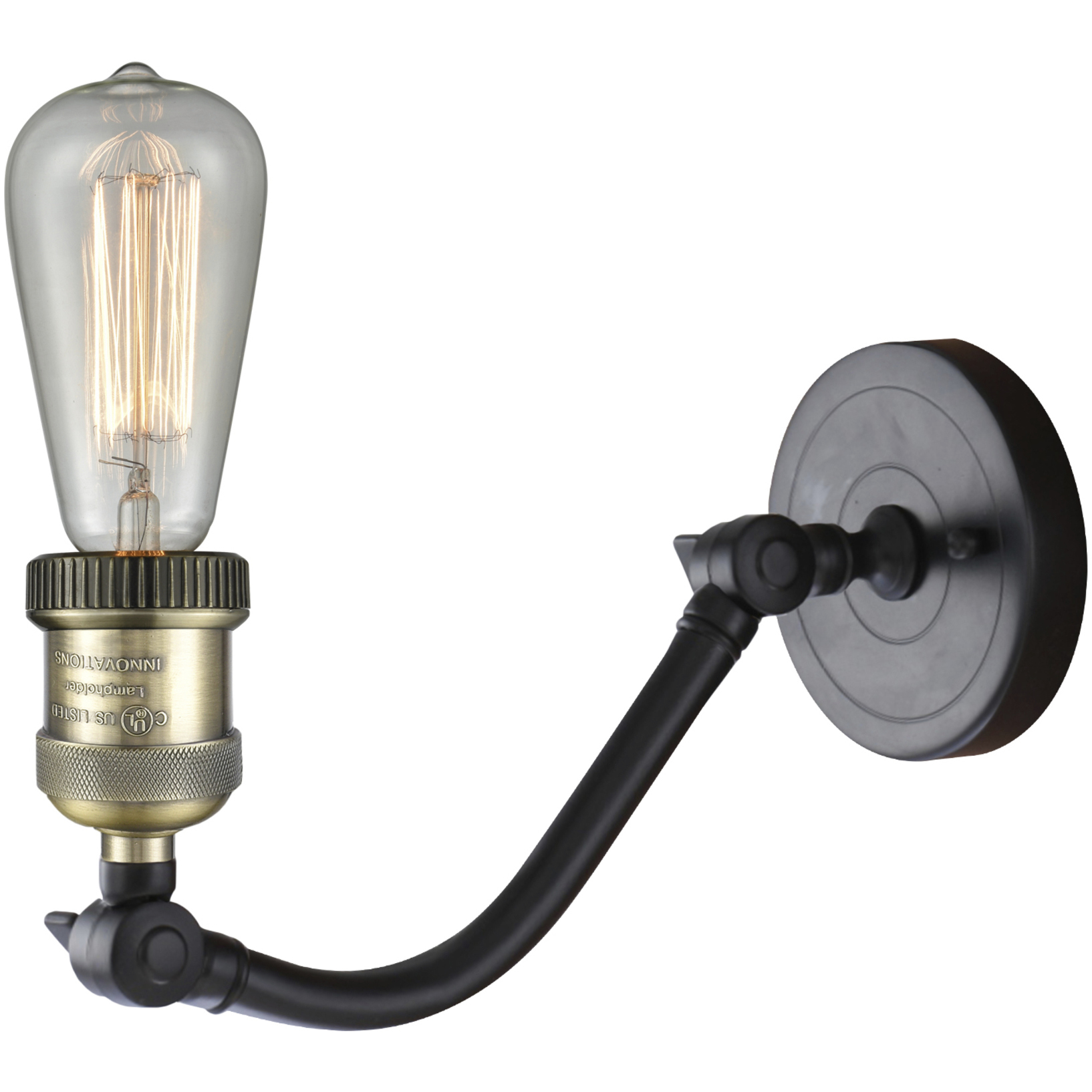Franklin Restoration Large Cone 1 Light 8 inch Black Antique Brass Sconce Wall Light in Matte White Glass, Franklin Restoration