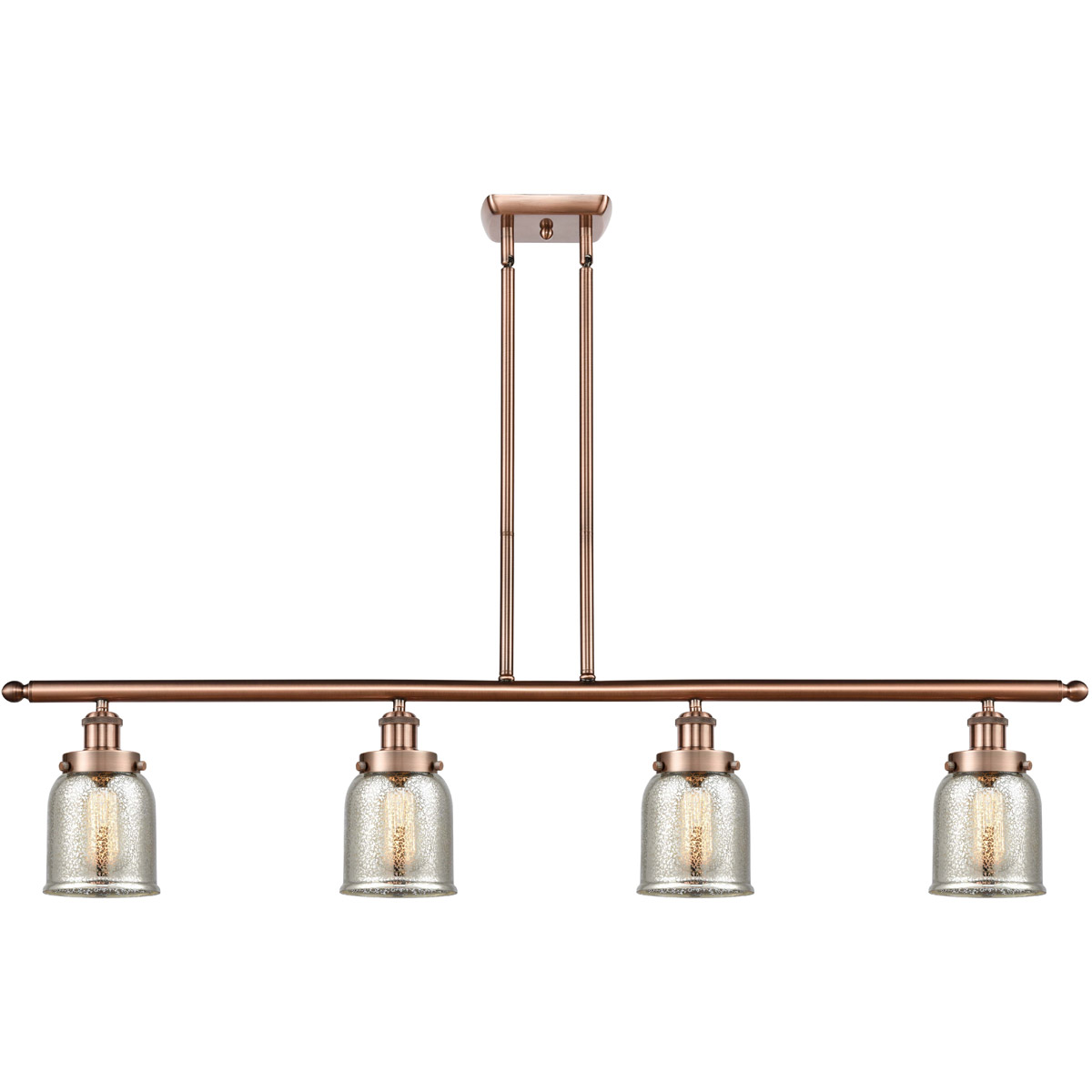 Ballston Bell 4 Light 48 inch Antique Copper Island Light Ceiling Light