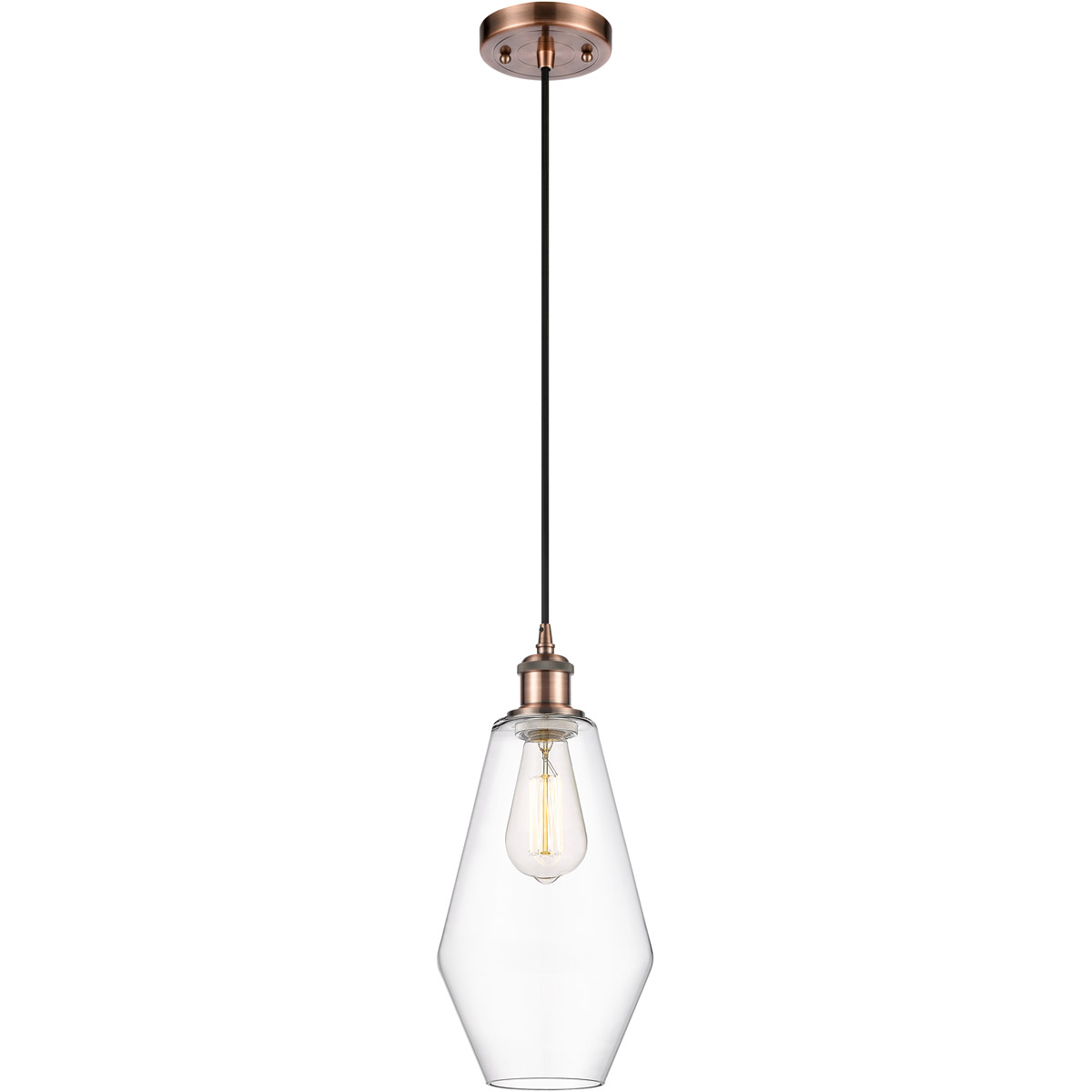 Ballston Cindyrella LED 7 inch Antique Copper Mini Pendant Ceiling Light