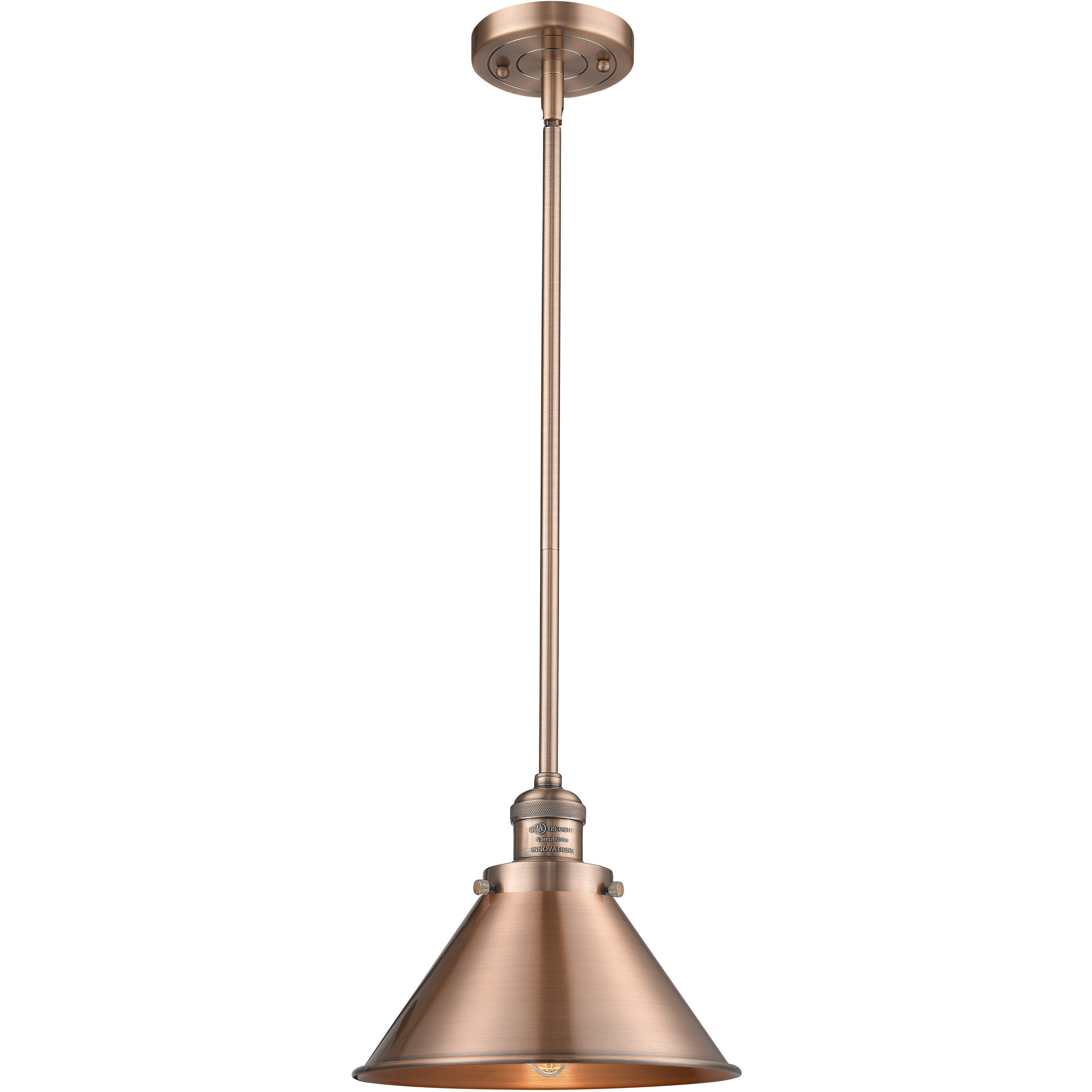 Franklin Restoration Briarcliff LED 10 inch Antique Copper Mini Pendant Ceiling Light, Franklin Restoration