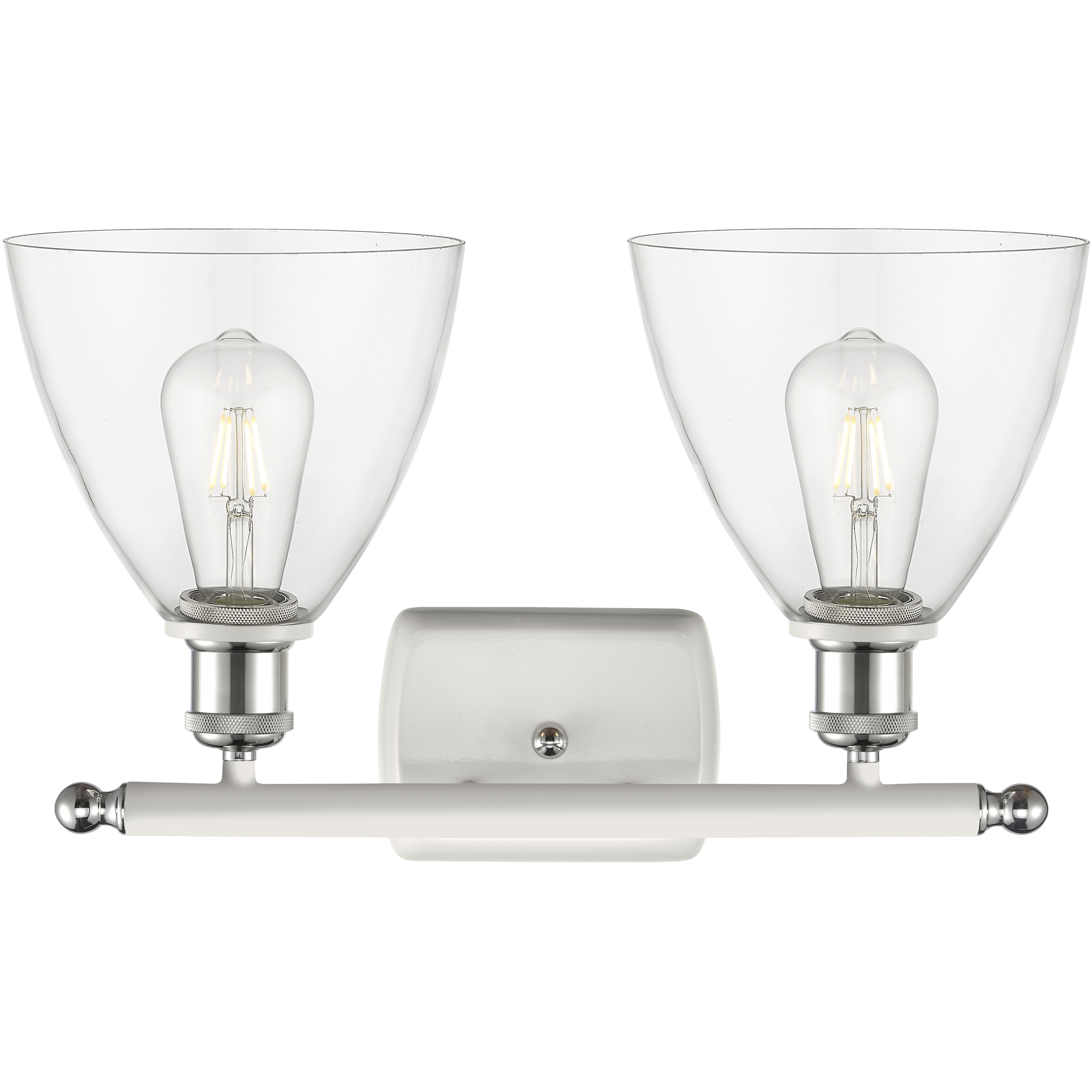 Ballston Ballston Dome LED 18 inch White and Polished Chrome Bath Vanity Light Wall Light in Clear Glass