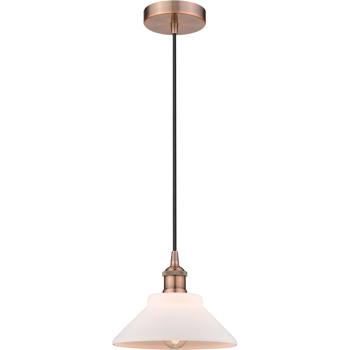 Edison Orwell LED 8 inch Antique Copper Mini Pendant Ceiling Light