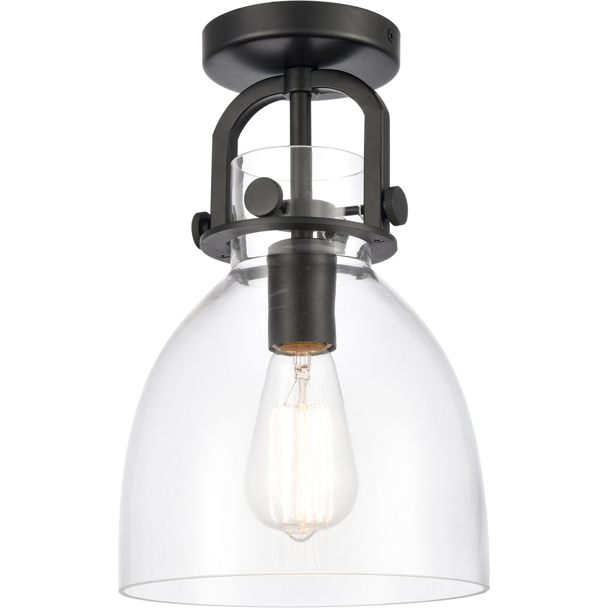 Restoration Newton 1 Light 8 inch Matte Black Flush Mount Ceiling Light, Restoration