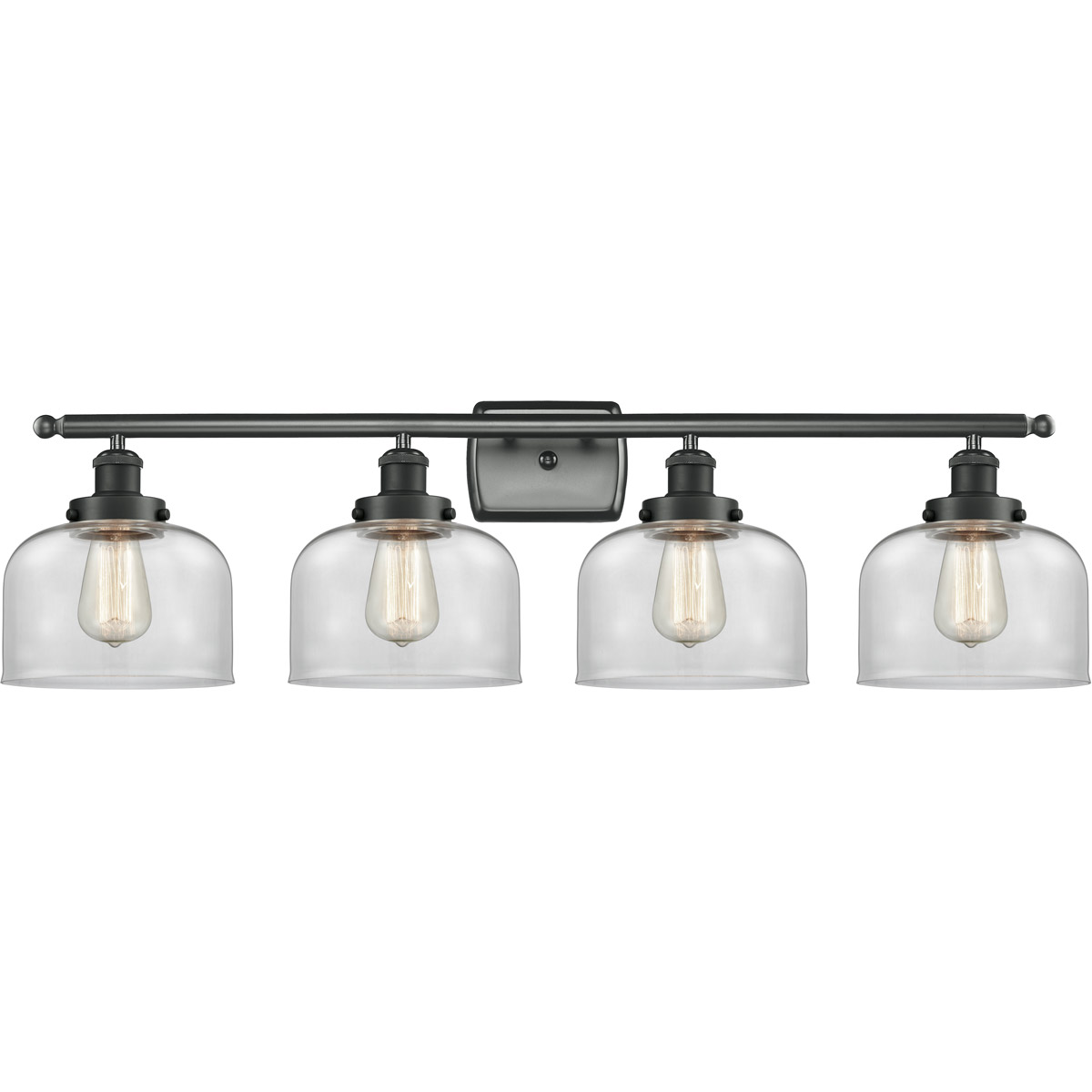 Ballston Large Bell LED 36 inch Matte Black Bath Vanity Light Wall Light in Clear Glass, Ballston