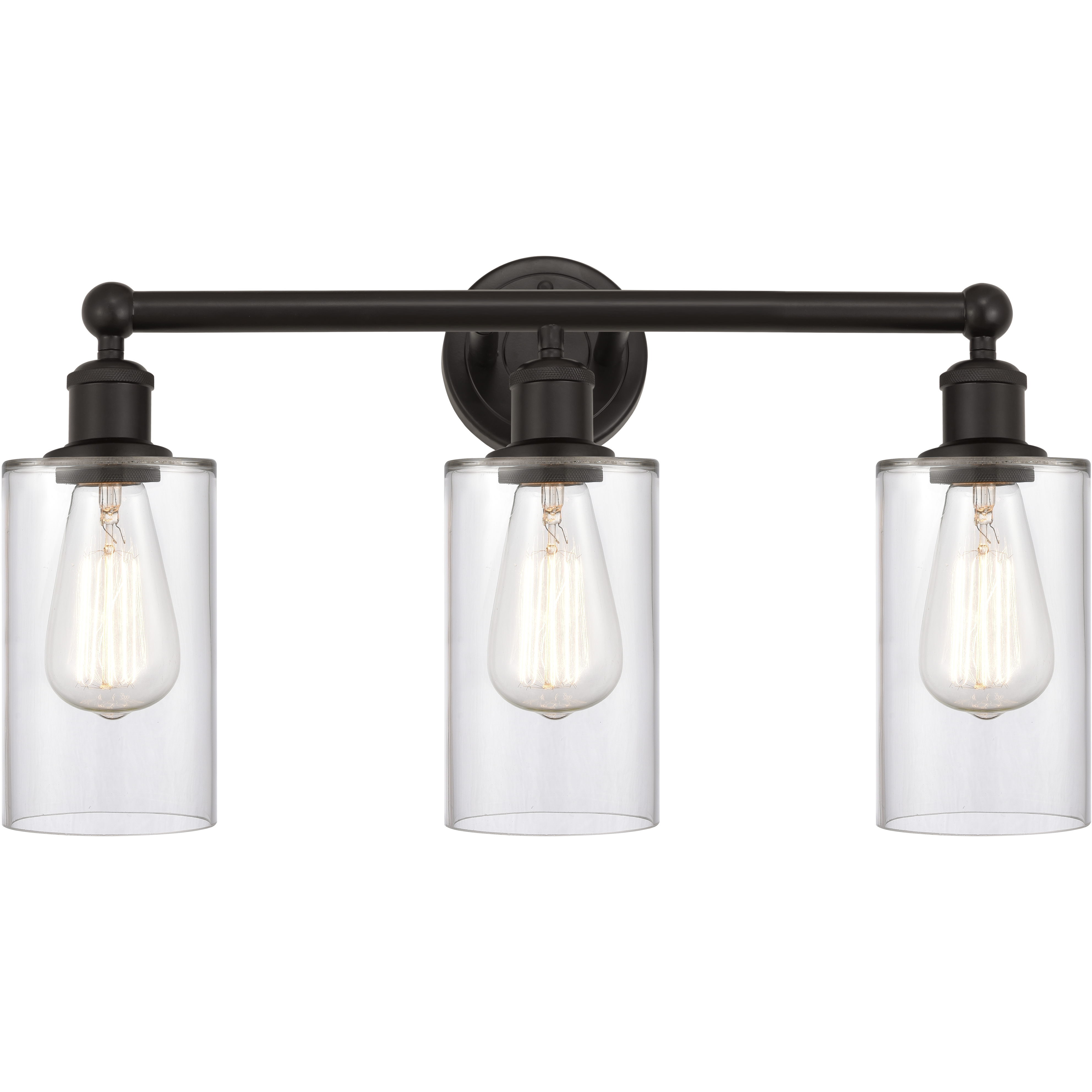 Edison Clymer 3 Light 22 inch Oil Rubbed Bronze Bath Vanity Light Wall Light in Clear Glass