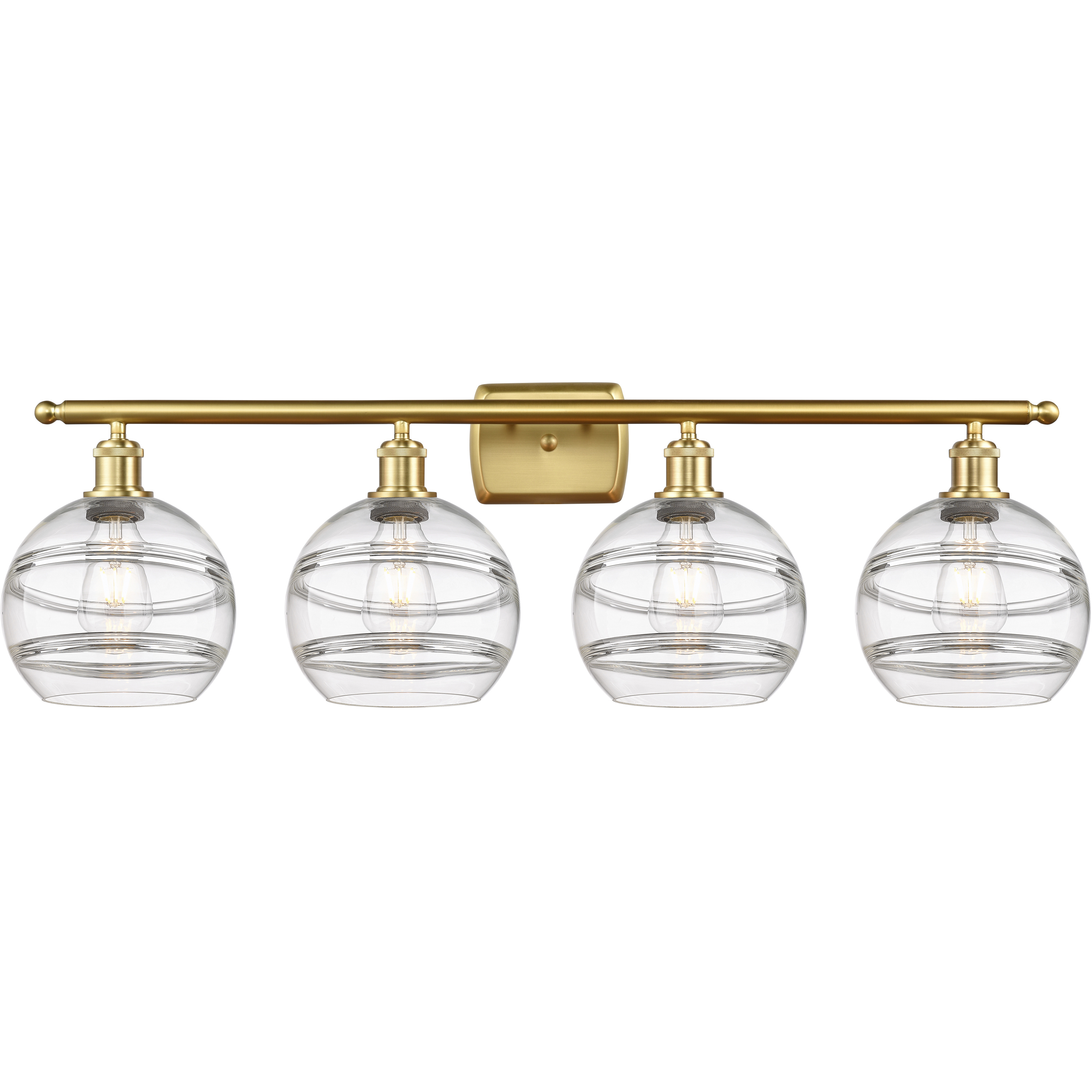 Ballston Rochester 4 Light 38 inch Satin Gold Bath Vanity Light Wall Light