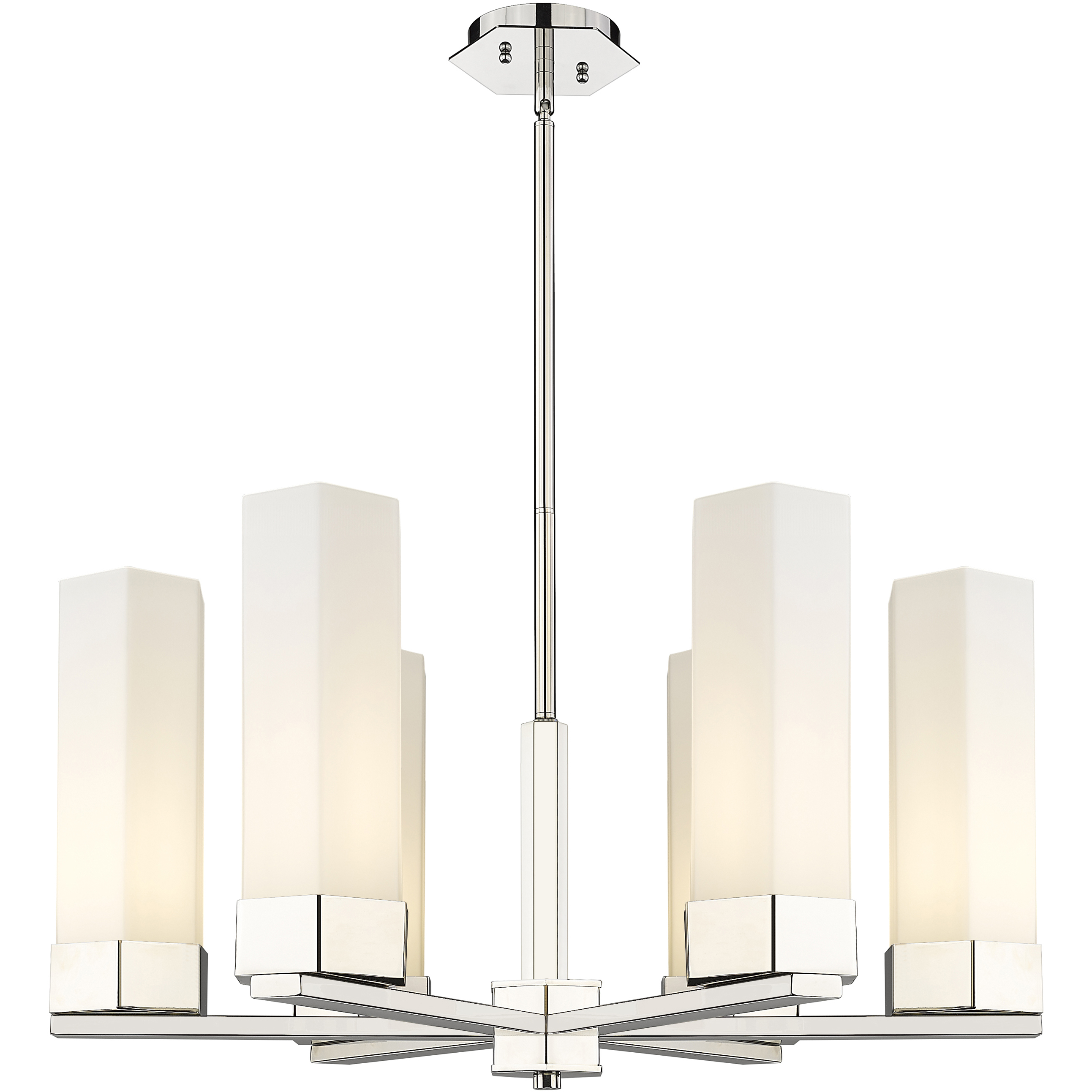 Claverack 6 Light 28.38 inch Polished Nickel Chandelier Ceiling Light in Matte White Glass