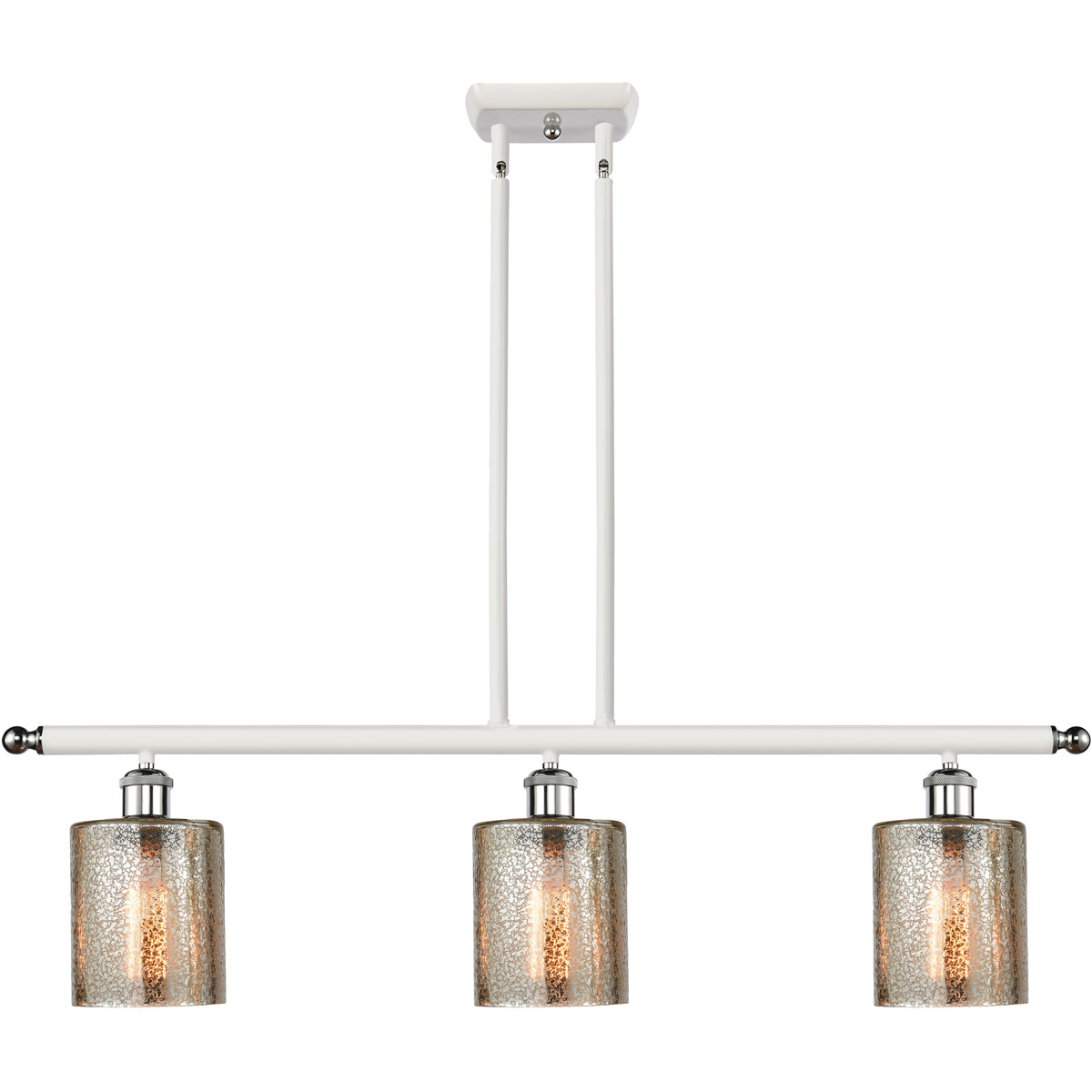 Ballston Cobbleskill LED 36 inch White and Polished Chrome Island Light Ceiling Light in Mercury Glass, Ballston