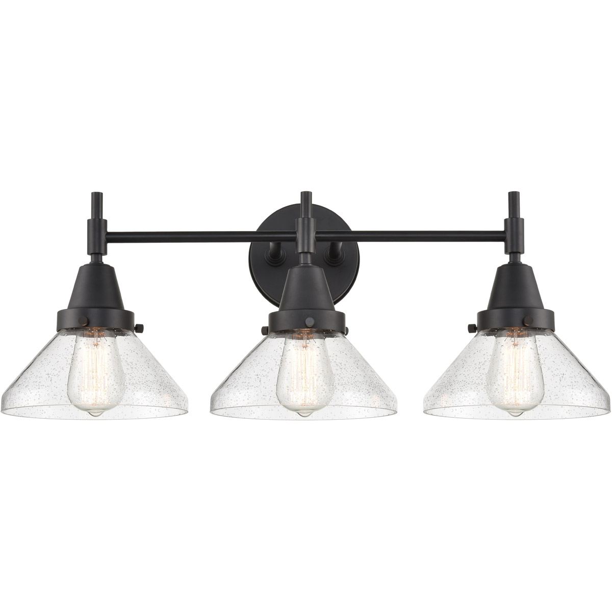 Caden 3 Light 26 inch Matte Black Bath Vanity Light Wall Light