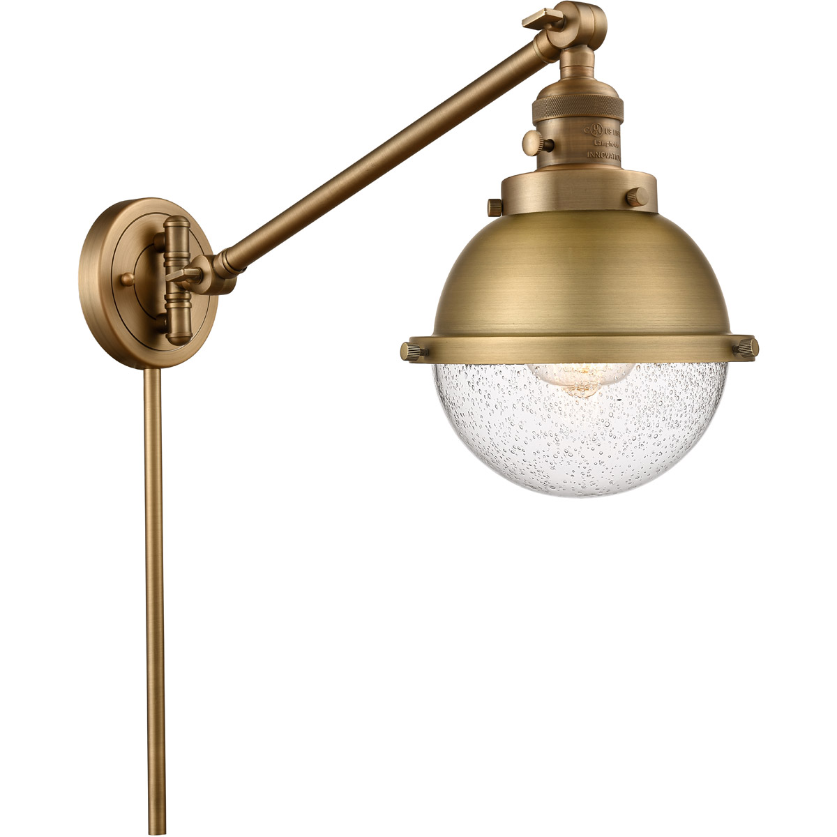 Franklin Restoration Hampden 19.63 inch 60 watt Brushed Satin Nickel Swing Arm Wall Light in Matte White Glass