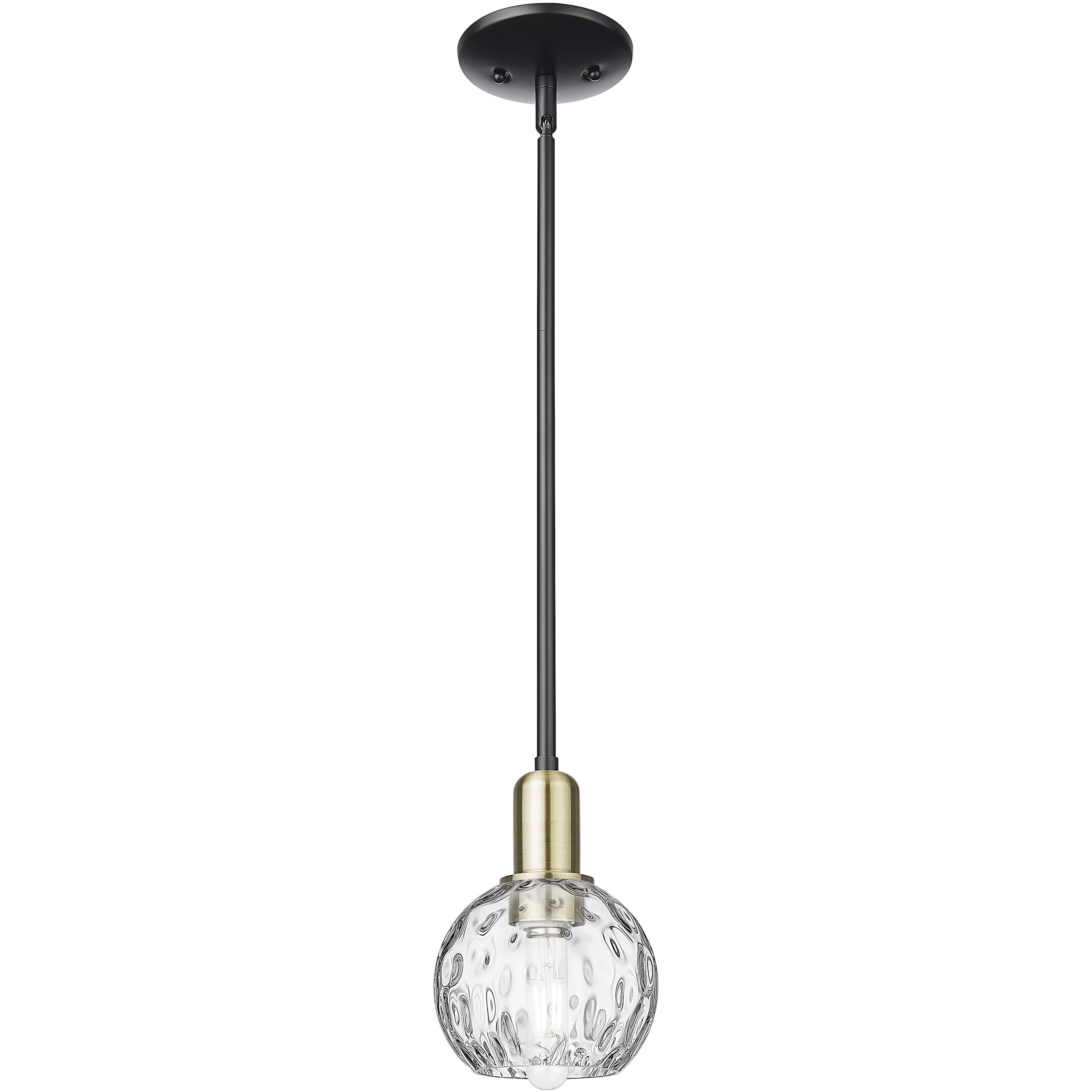 Arcadia Athens Water Glass 1 Light 6 inch Black Antique Brass Mini Pendant Ceiling Light