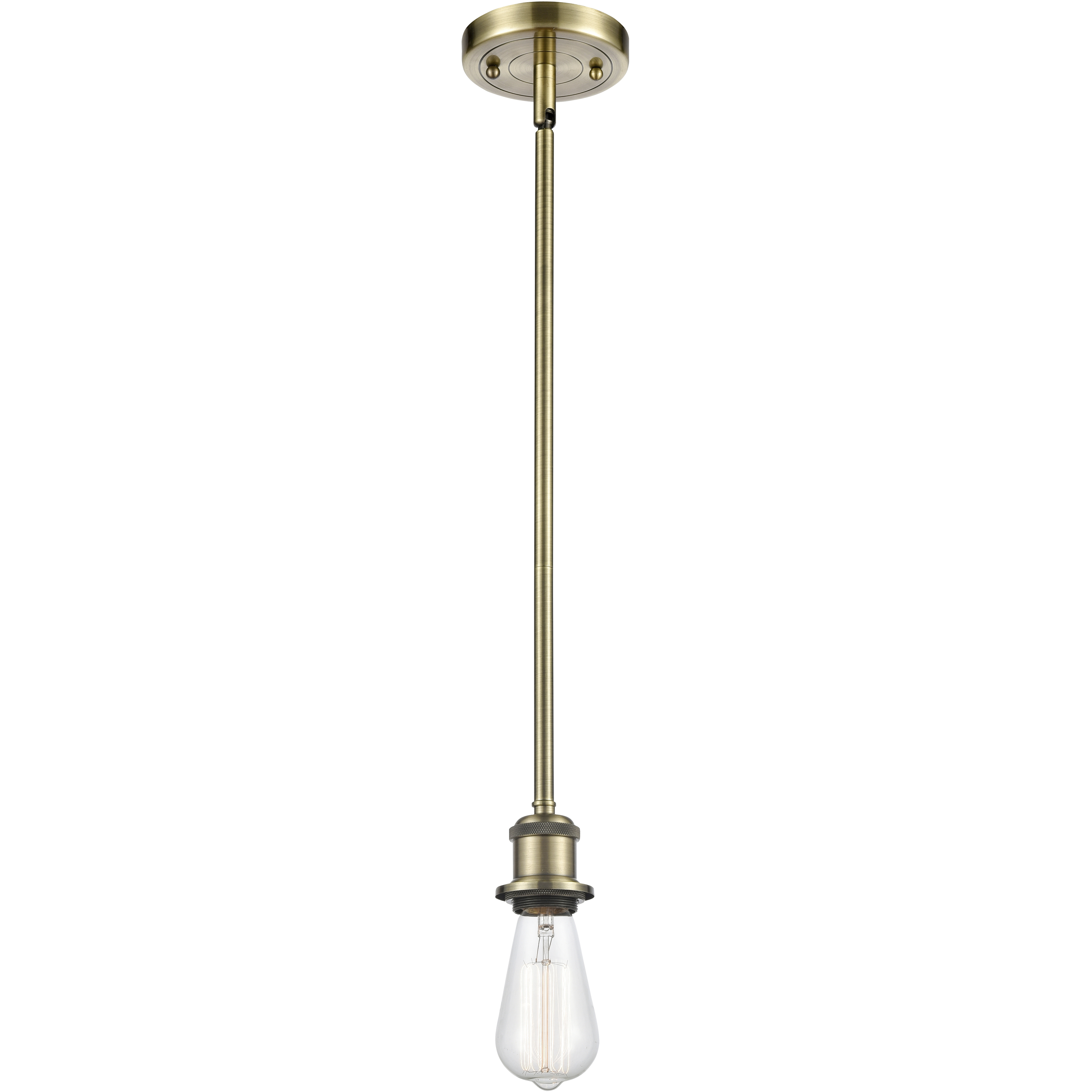 Ballston Bare Bulb 1 Light 5 inch Antique Brass Pendant Ceiling Light in Incandescent, No Shade, Ballston