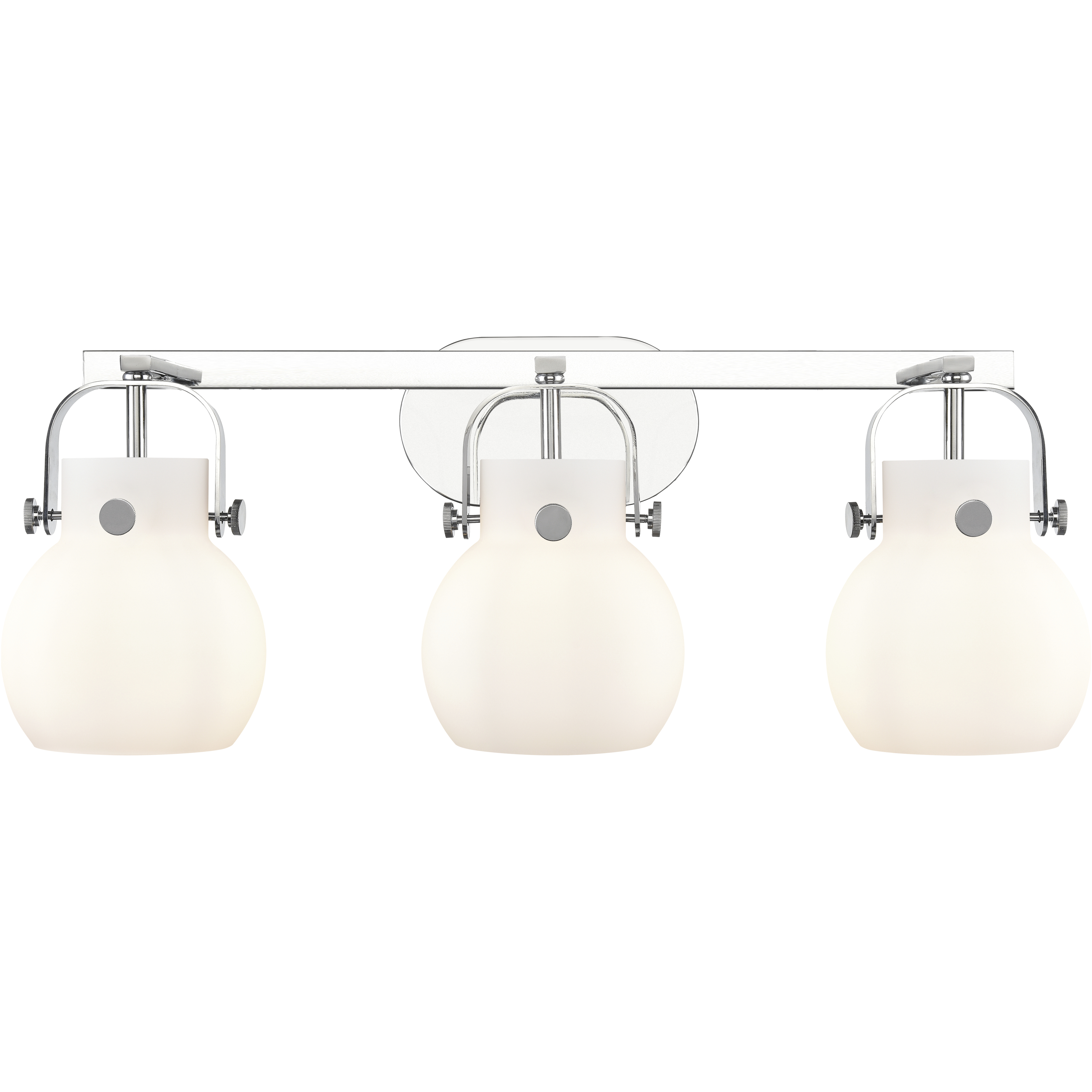 Pilaster II Sphere 3 Light 26.5 inch Polished Chrome Bath Vanity Light Wall Light in Matte White Glass