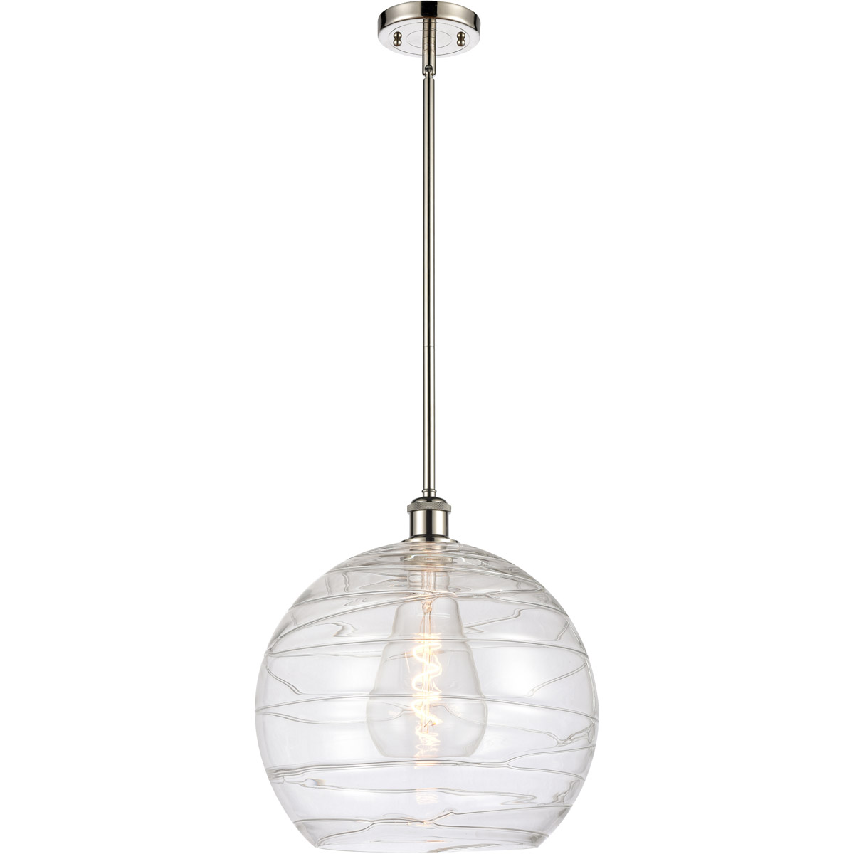 Ballston Deco Swirl 1 Light 14 inch Polished Nickel Pendant Ceiling Light