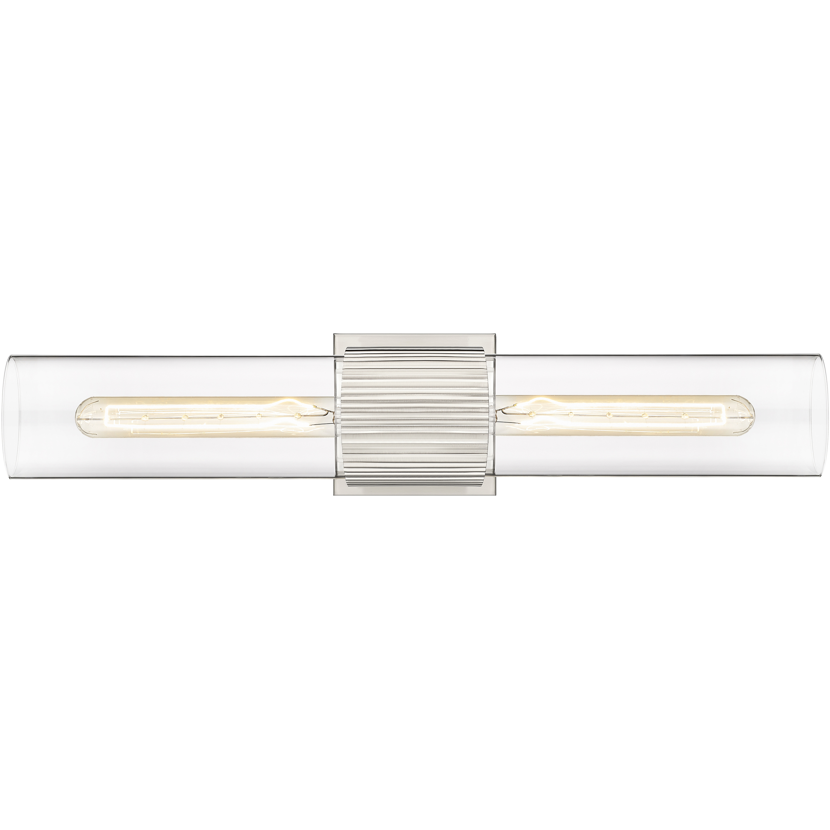 Bolivar 2 Light 4 inch Satin Nickel Bath Vanity Light Wall Light in Clear Glass