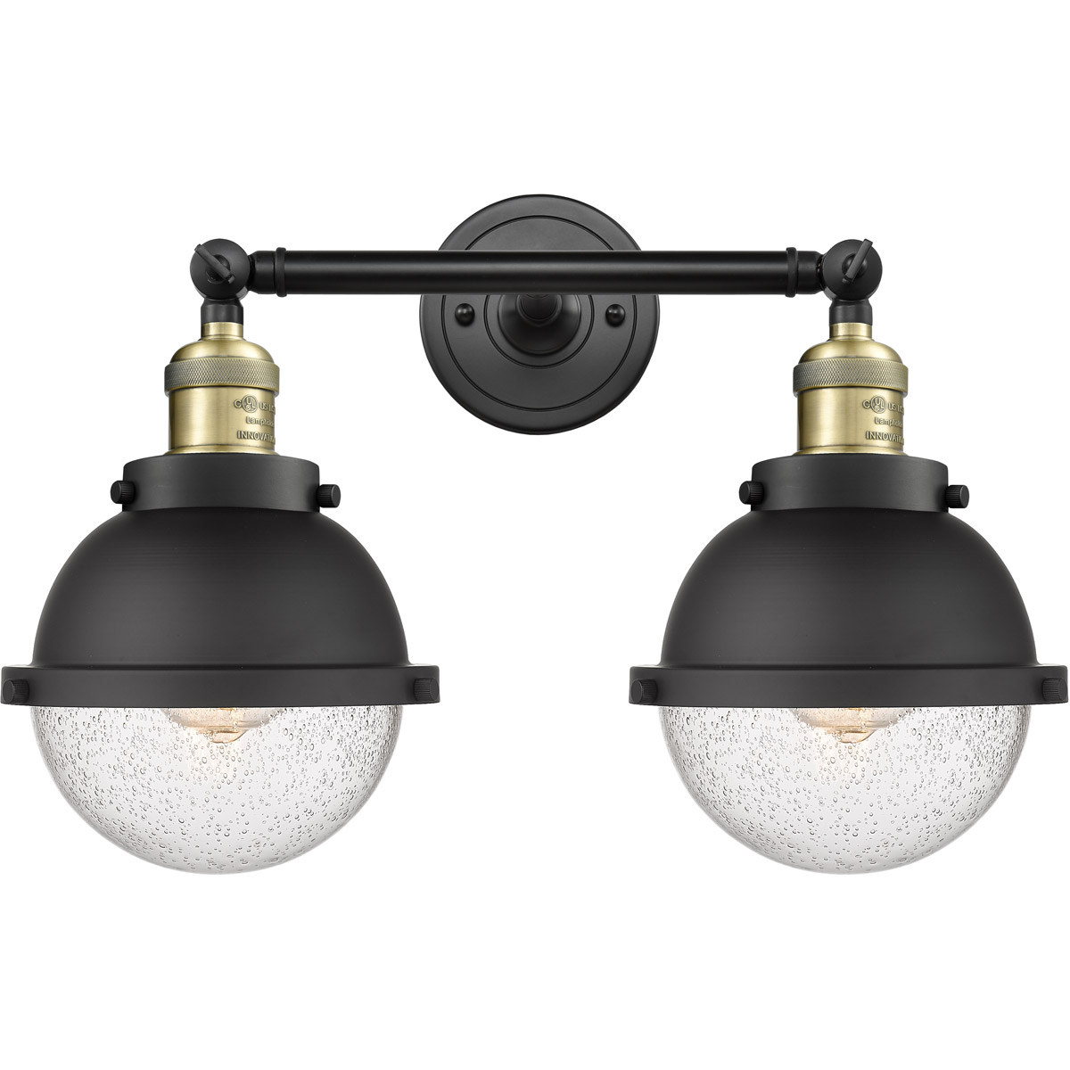 Franklin Restoration Hampden 2 Light 17.88 inch Brushed Brass Bath Vanity Light Wall Light in Clear Glass