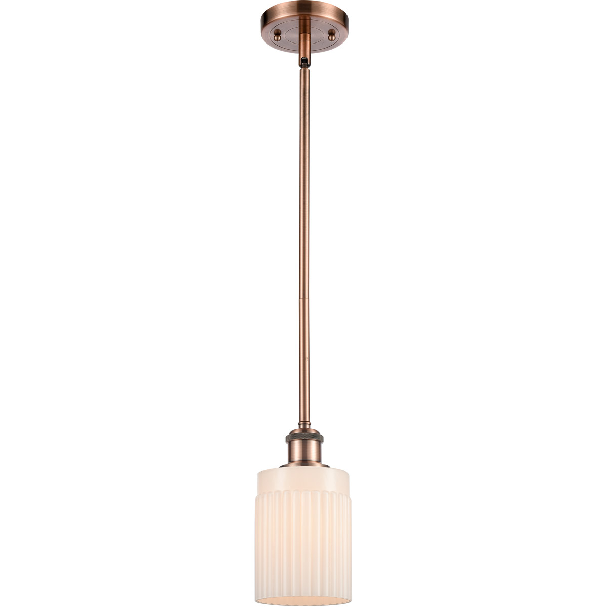 Ballston Hadley LED 4.5 inch Antique Copper Pendant Ceiling Light in Matte White Glass, Ballston