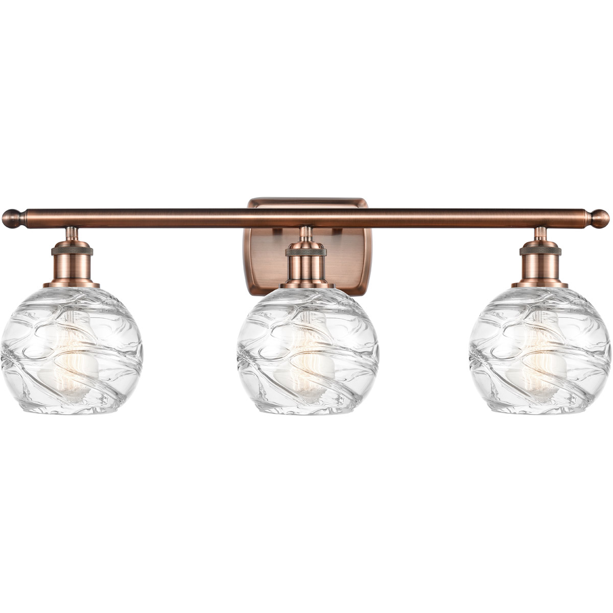 Ballston Small Deco Swirl LED 26 inch Antique Copper Bath Vanity Light Wall Light, Ballston
