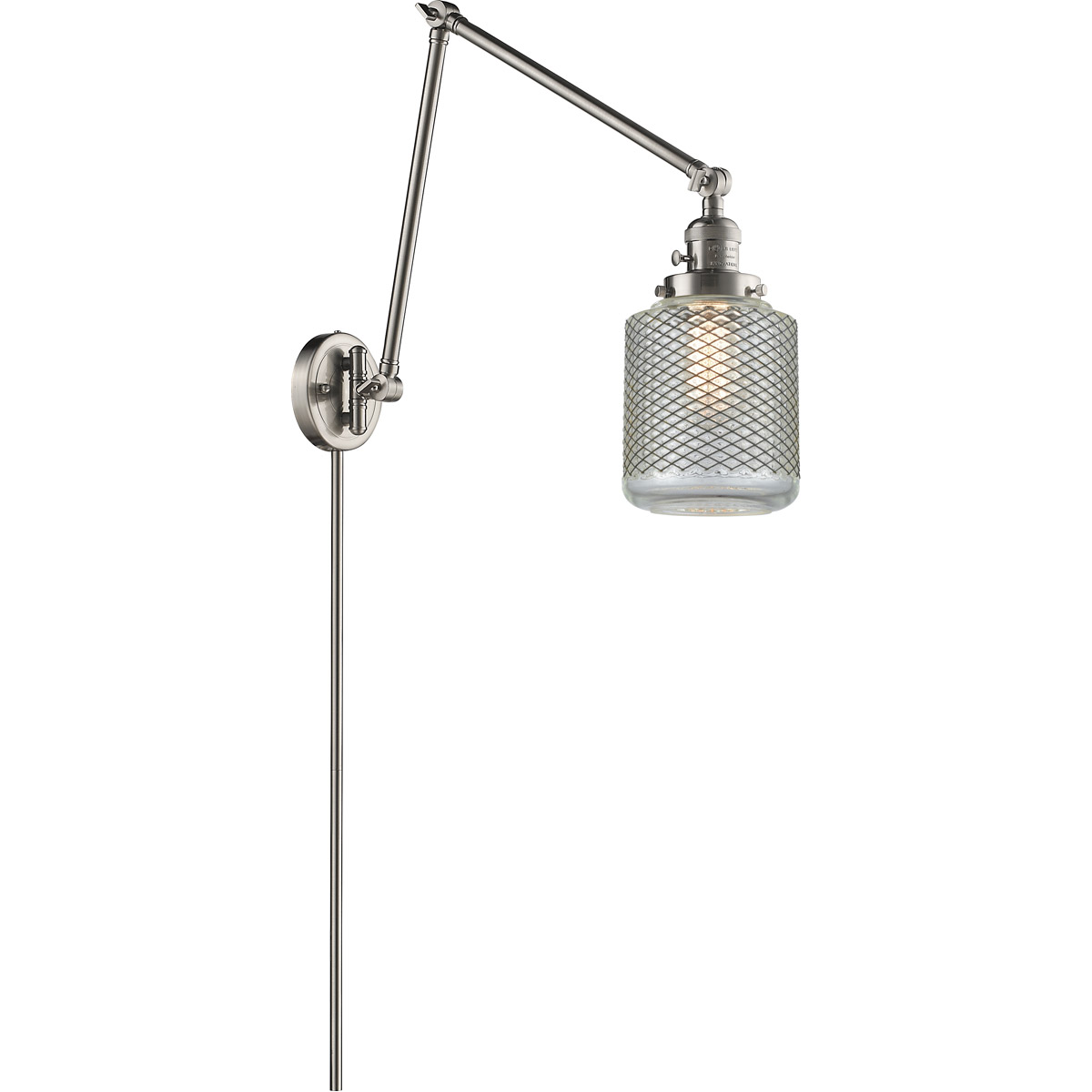 Stanton 30 inch 3.50 watt Satin Nickel Swing Arm Wall Light, Franklin Restoration