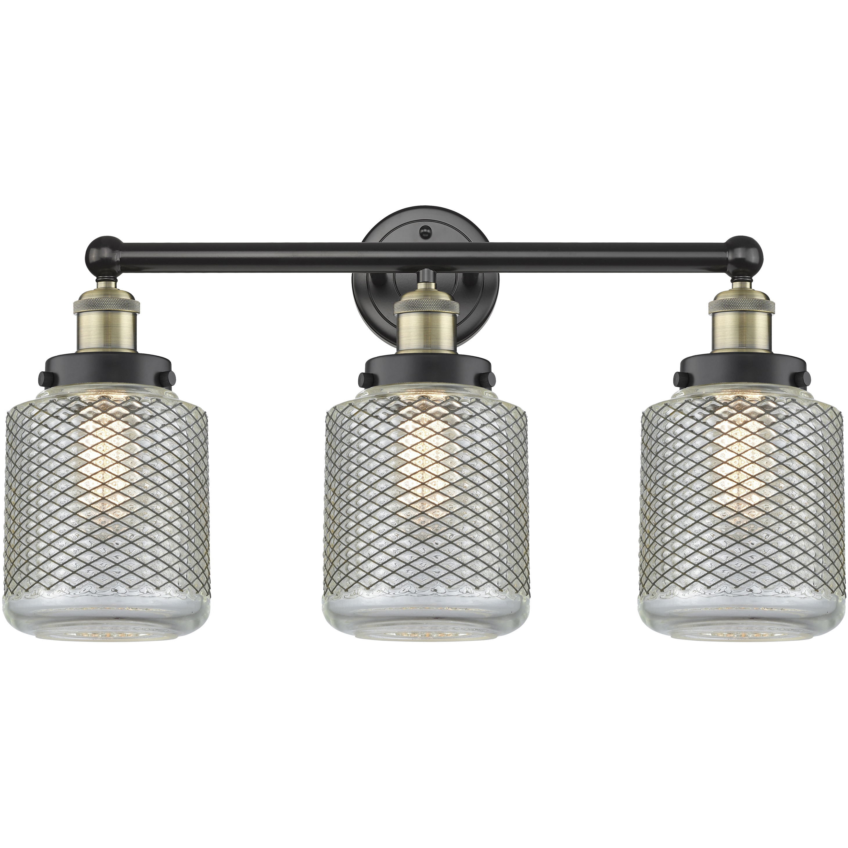 Stanton 3 Light 24 inch Black Antique Brass Bath Vanity Light Wall Light