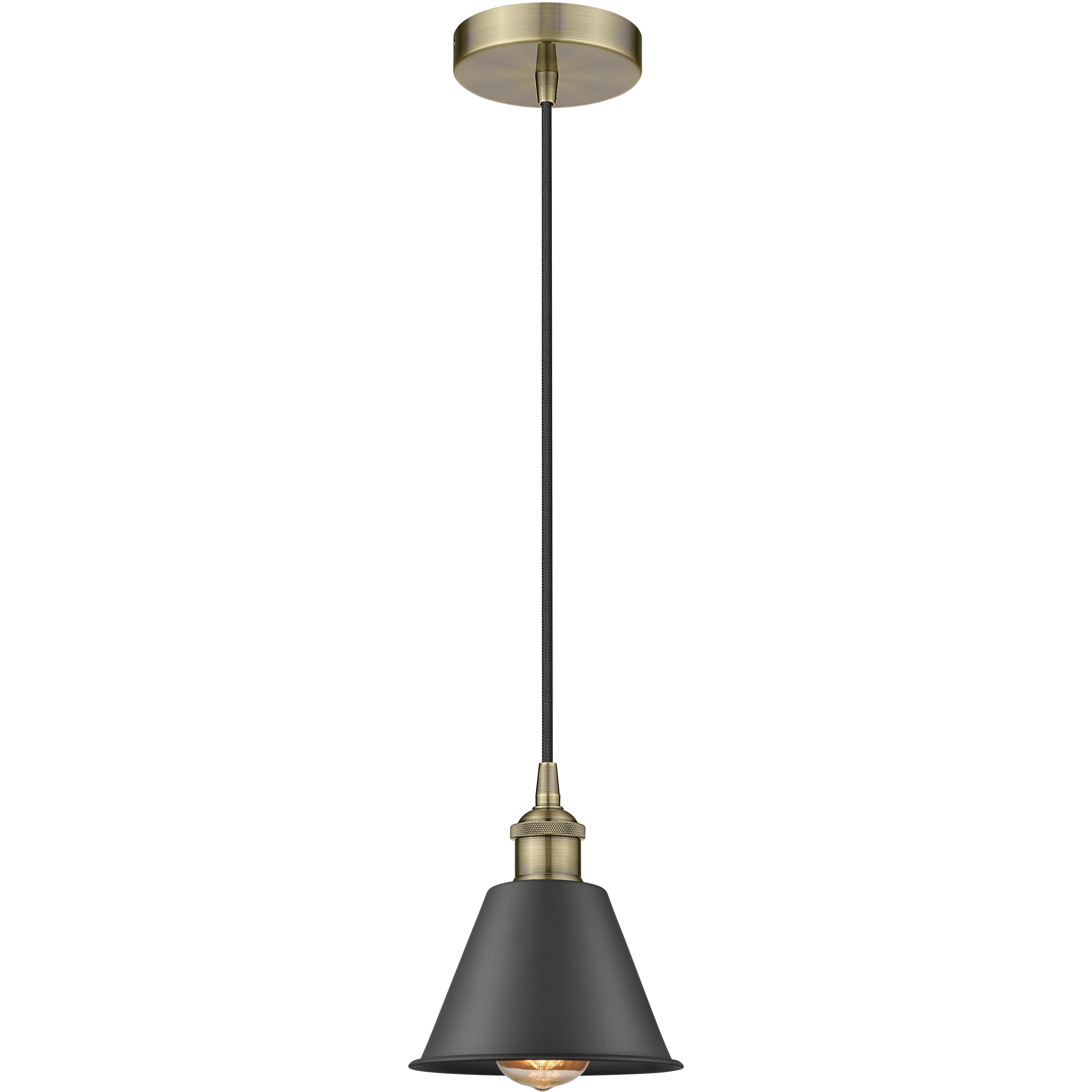 Edison Smithfield LED 7 inch Antique Brass Mini Pendant Ceiling Light