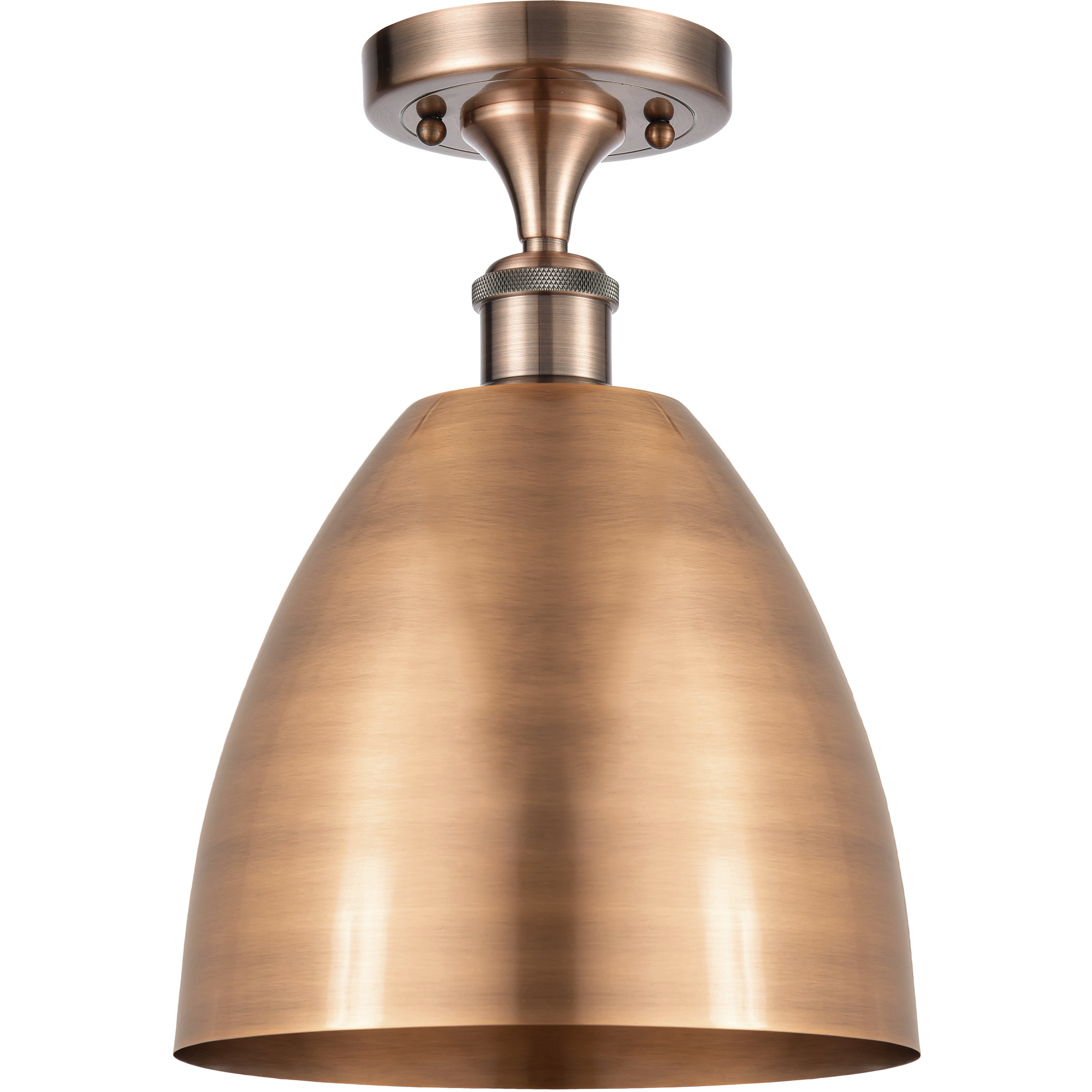 Ballston Dome LED 9 inch Antique Copper Semi-Flush Mount Ceiling Light