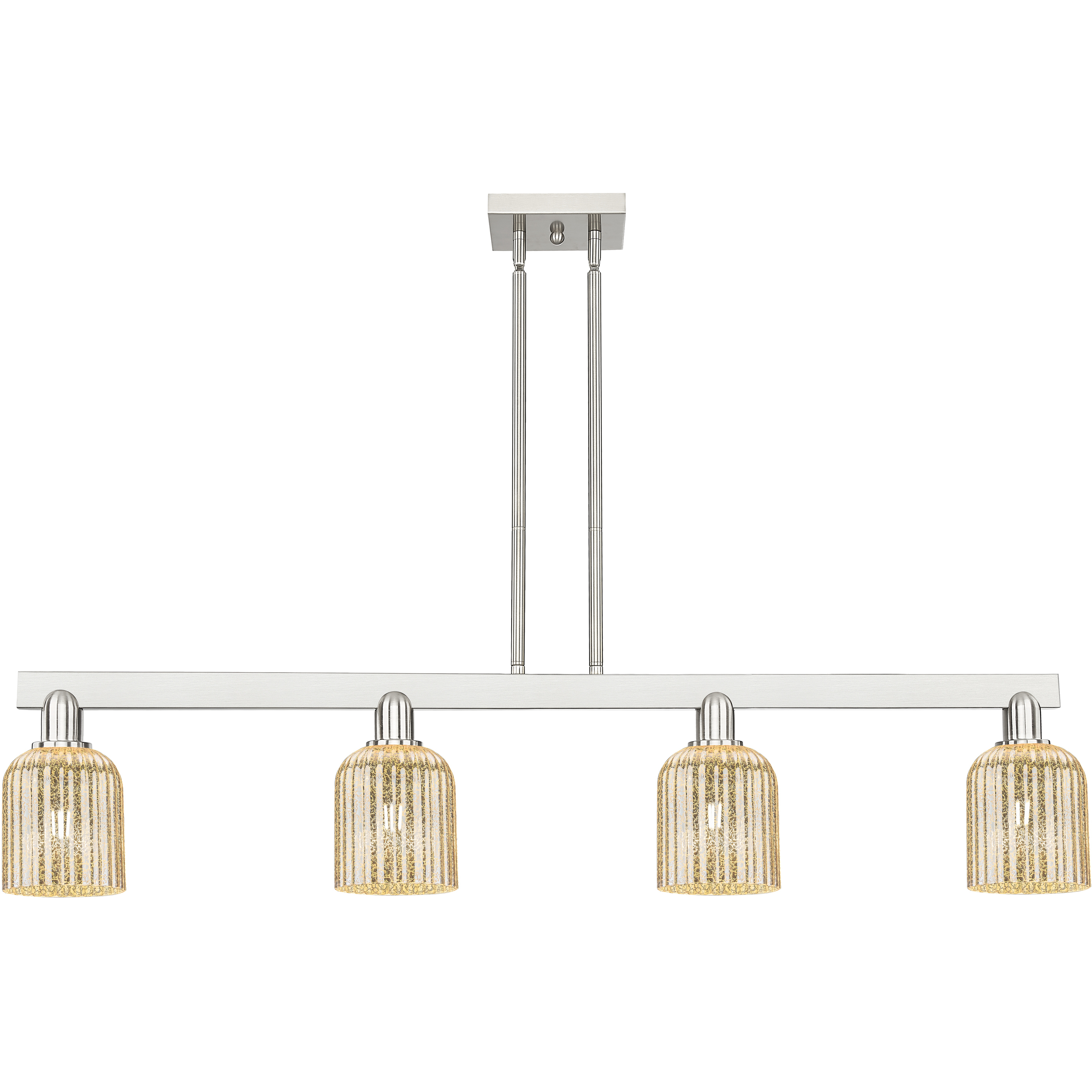 Bridal Veil Island Light Ceiling Light in Brushed Satin Nickel, Mercury Glass