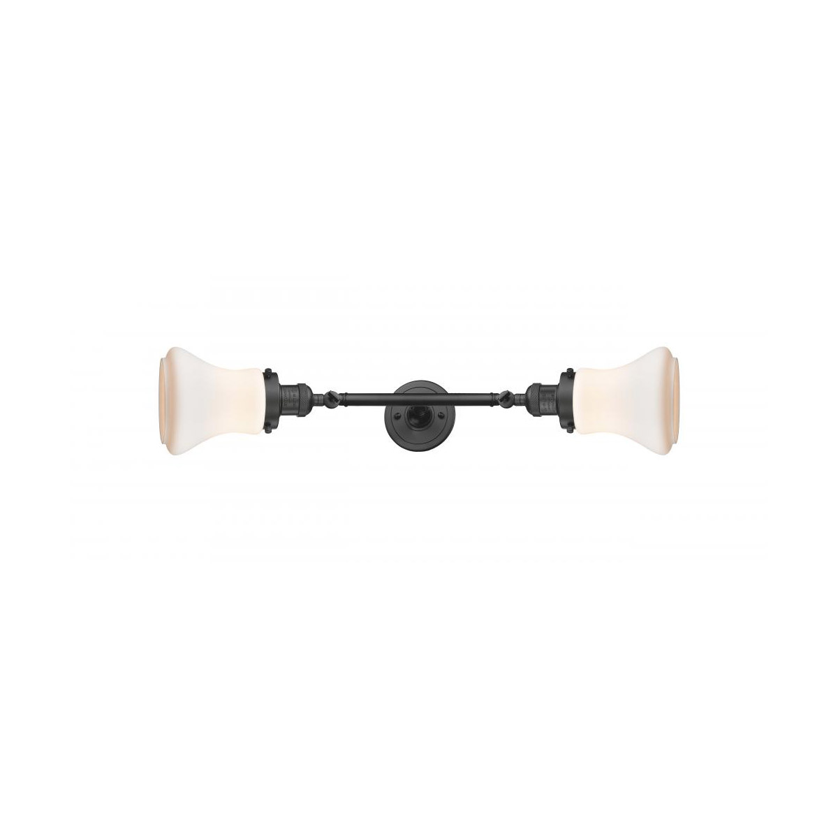Franklin Restoration Bellmont 2 Light 6 inch Oil Rubbed Bronze Bath Vanity Light Wall Light in Matte White Glass, Franklin Restoration