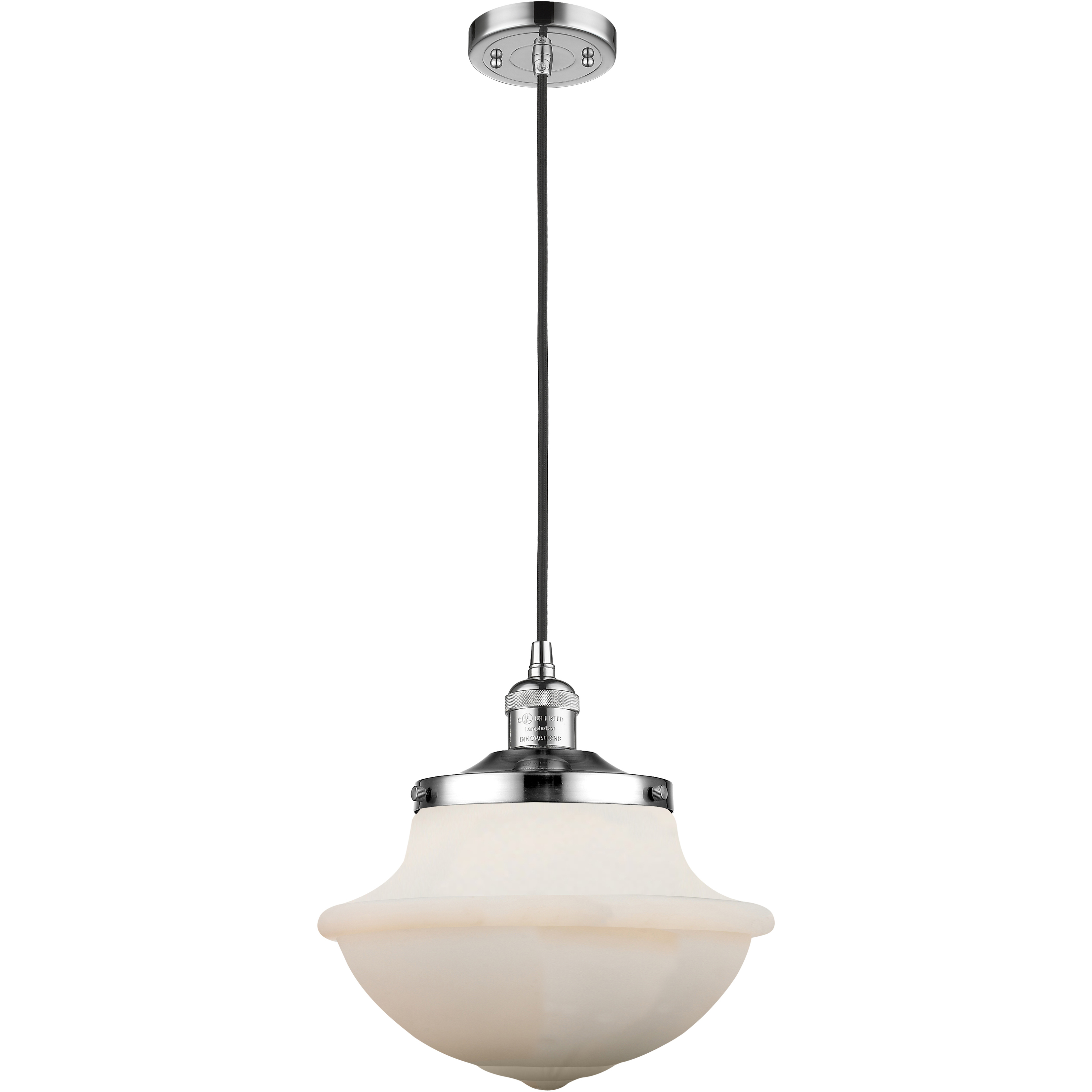 Franklin Restoration Oxford LED 12 inch Polished Chrome Mini Pendant Ceiling Light in Matte White, Franklin Restoration