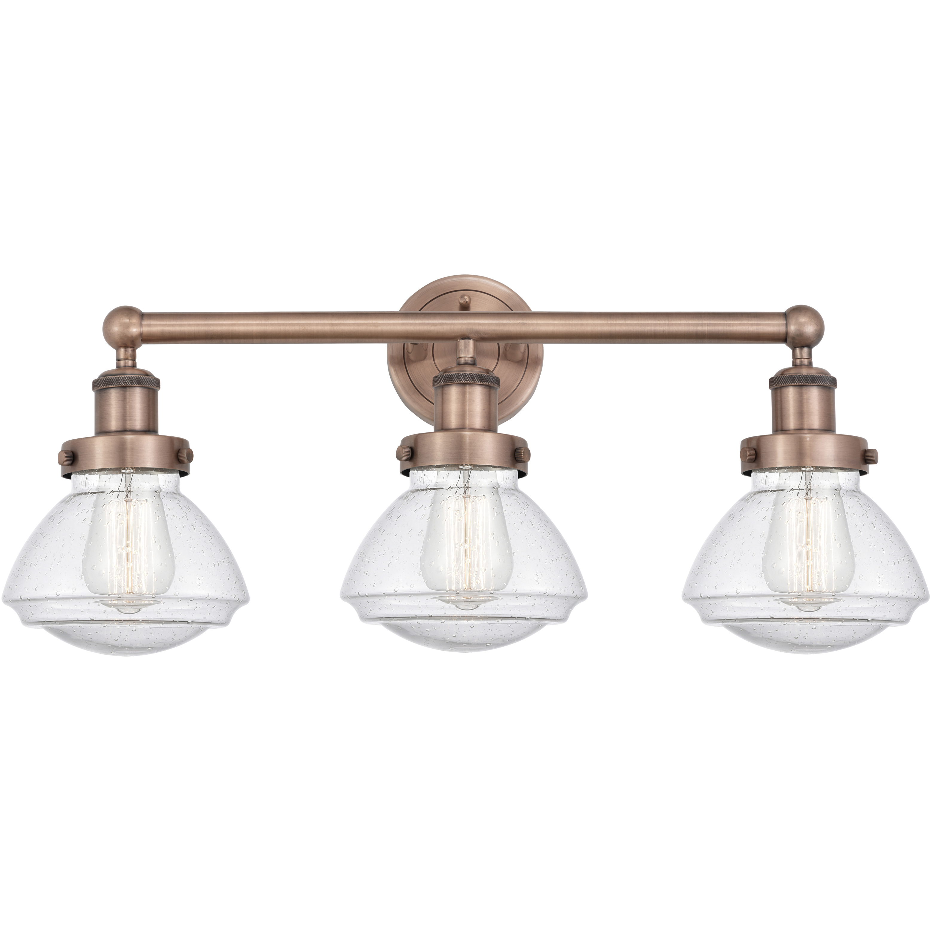Olean 3 Light 24.5 inch Antique Copper Bath Vanity Light Wall Light in Seedy