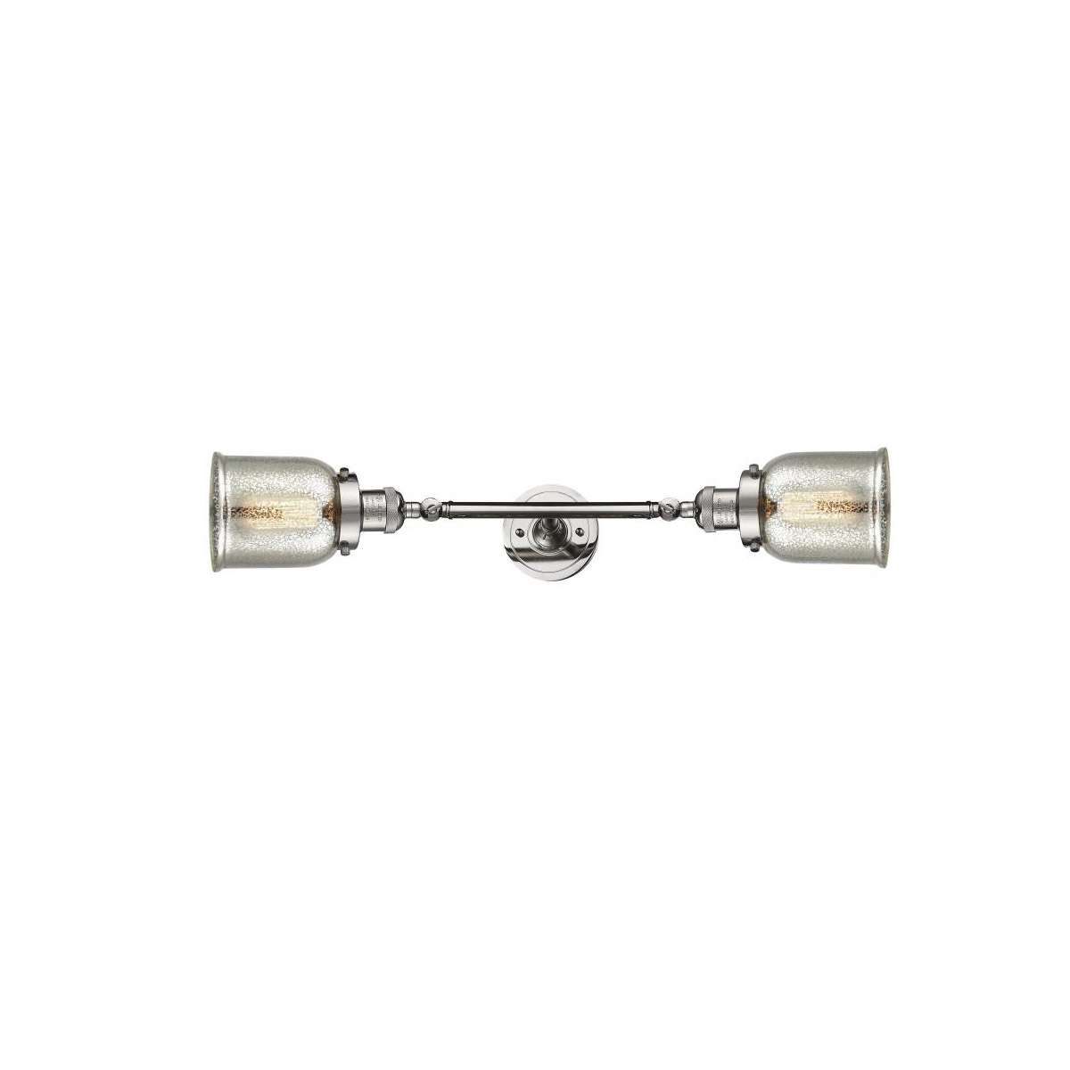 Franklin Restoration Small Bell LED 5 inch Polished Nickel Bath Vanity Light Wall Light in Silver Plated Mercury Glass, Franklin Restoration