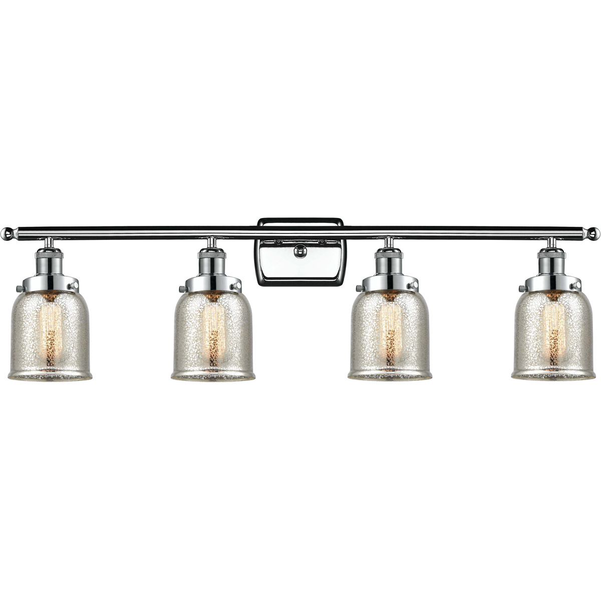 Small Bell 4 Light 36 inch Polished Chrome Bath Vanity Light Wall Light, Ballston
