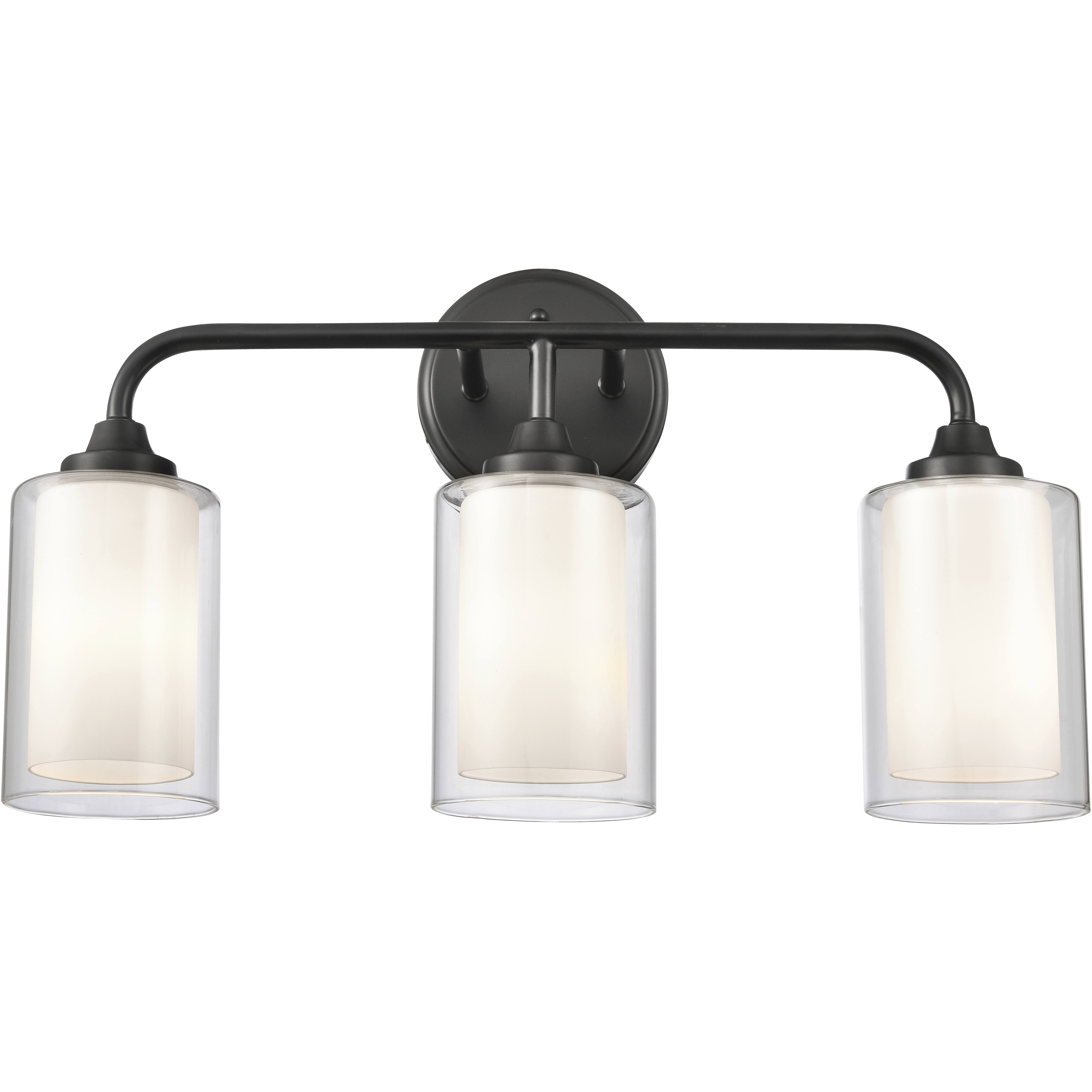 Auralume Fairbank 3 Light 20 inch Matte Black Bath Vanity Light Wall Light in Incandescent