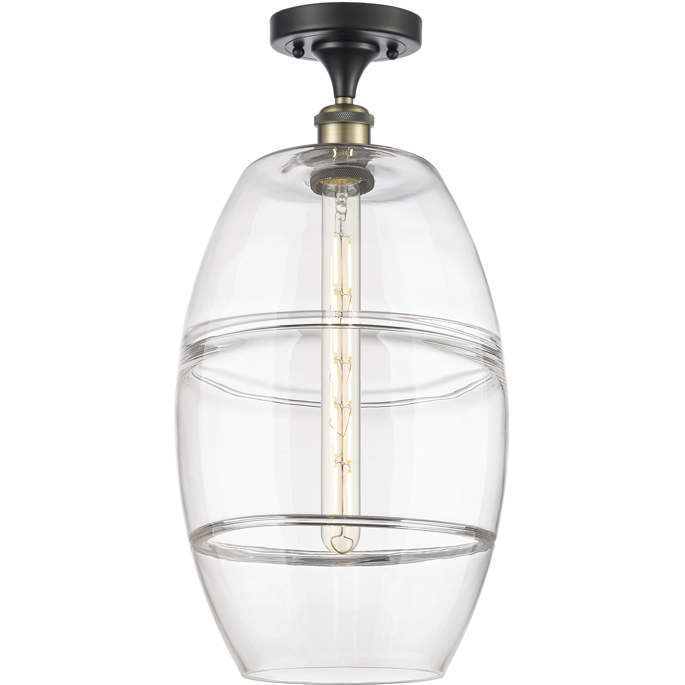 Ballston Vaz 1 Light 10 inch Black Antique Brass Semi-Flush Mount Ceiling Light