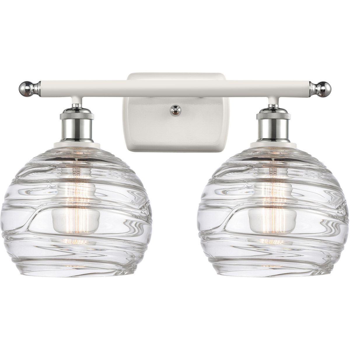 Ballston Deco Swirl LED 16 inch White and Polished Chrome Bath Vanity Light Wall Light, Ballston