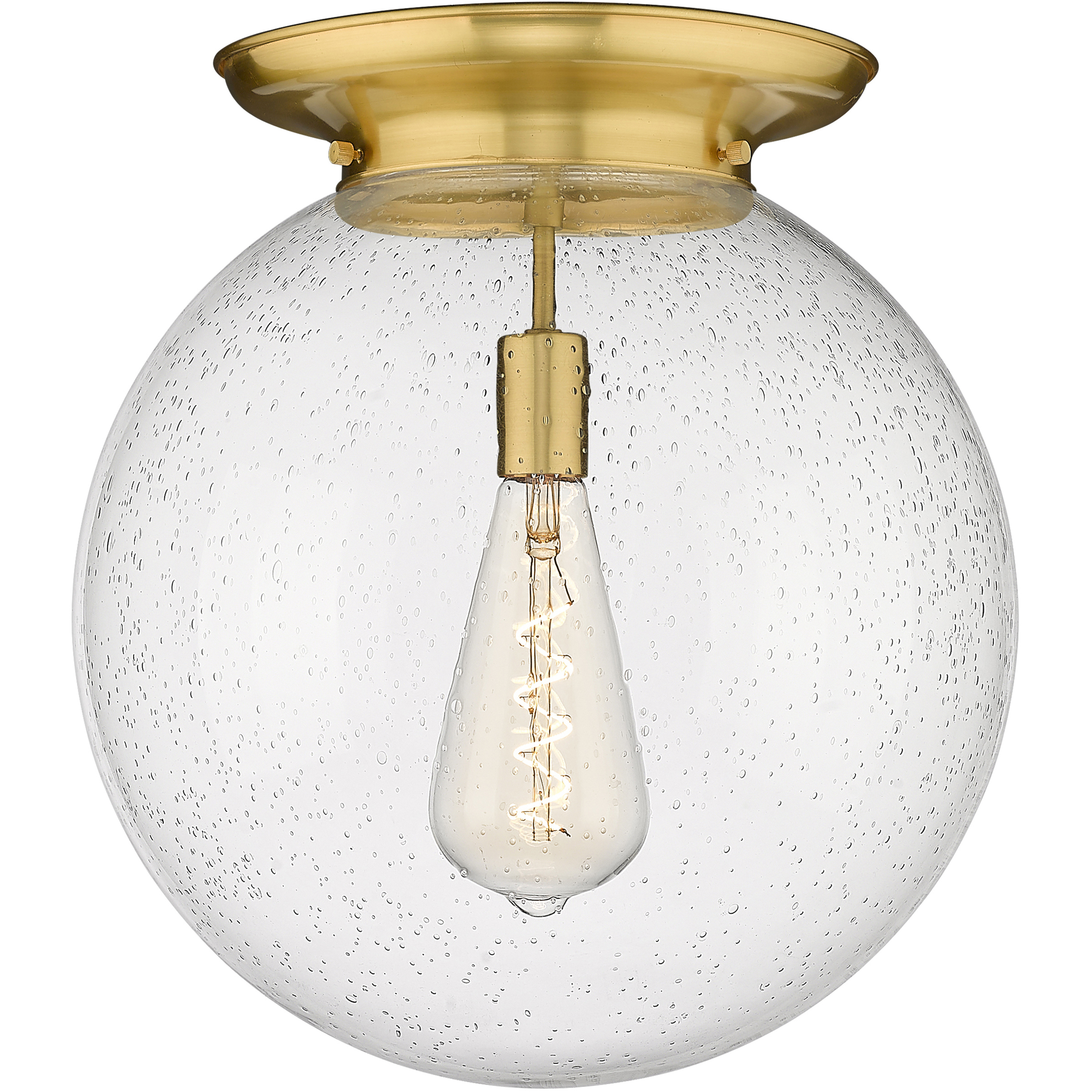 Beacon 1 Light 15.75 inch Satin Gold Flush Mount Ceiling Light
