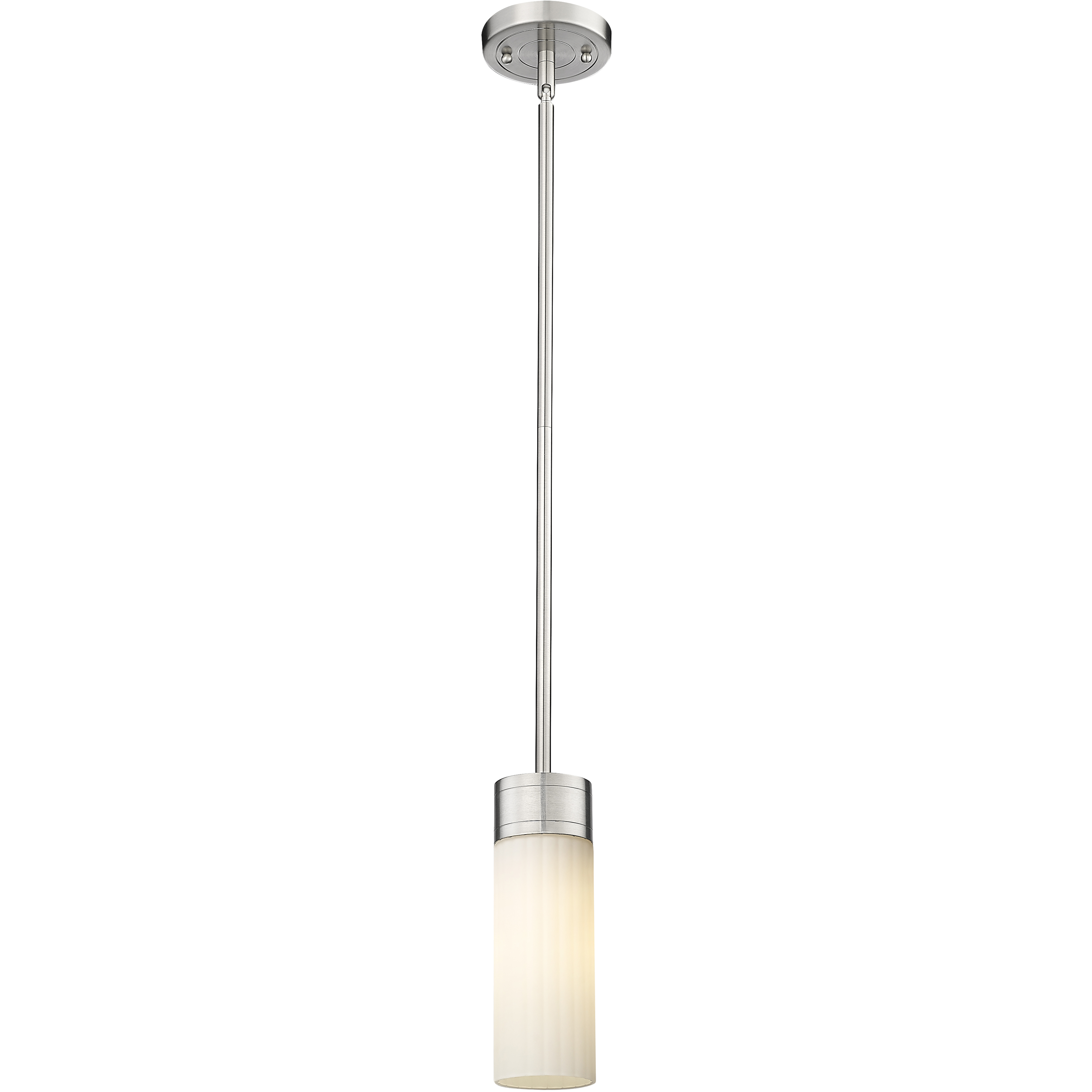Empire 1 Light 3.13 inch Satin Nickel Pendant Ceiling Light in Matte White Glass