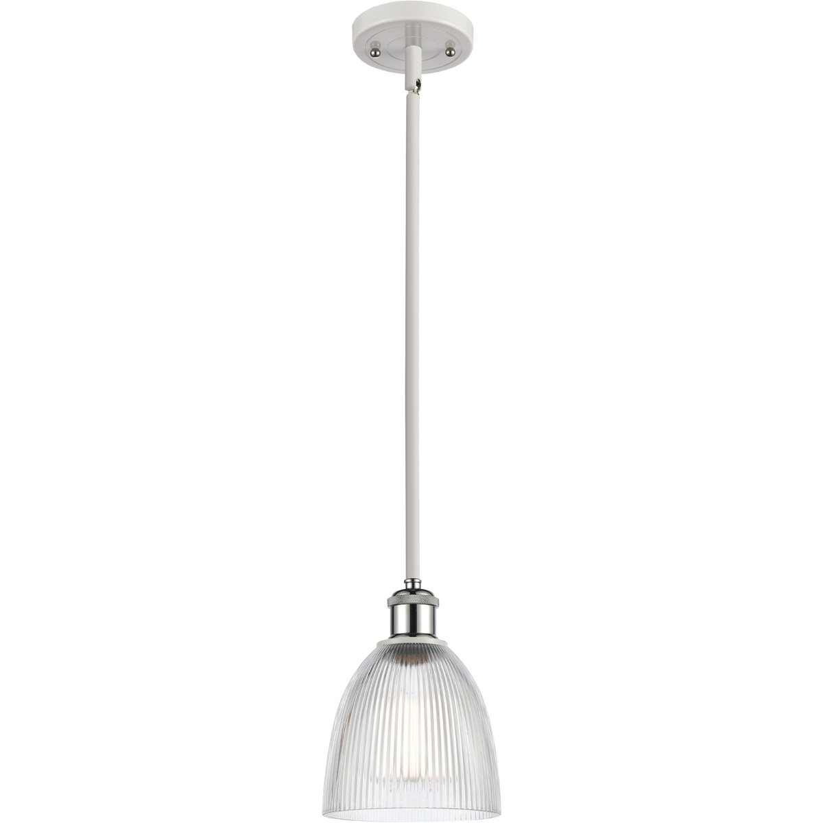 Ballston Castile LED 6 inch White and Polished Chrome Pendant Ceiling Light in Clear Glass, Ballston