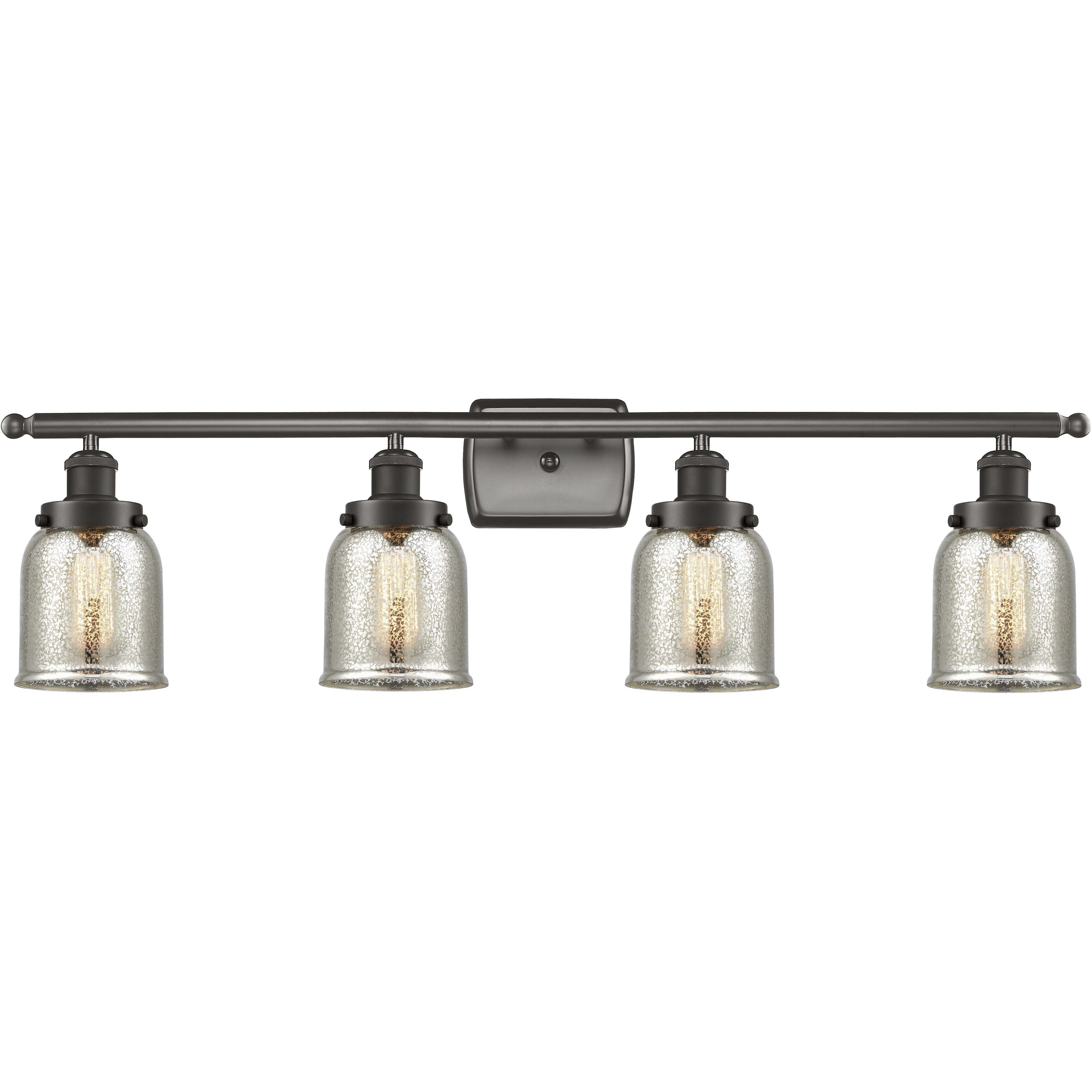 Small Bell 4 Light 36 inch Oil Rubbed Bronze Bath Vanity Light Wall Light, Ballston
