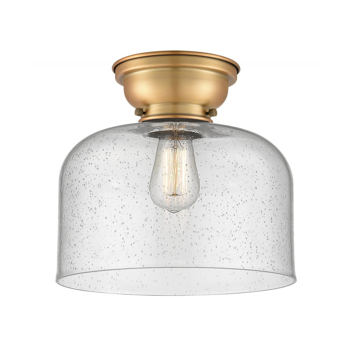 Franklin Restoration 1 Light 6 inch Brushed Brass Flush Mount Ceiling Light