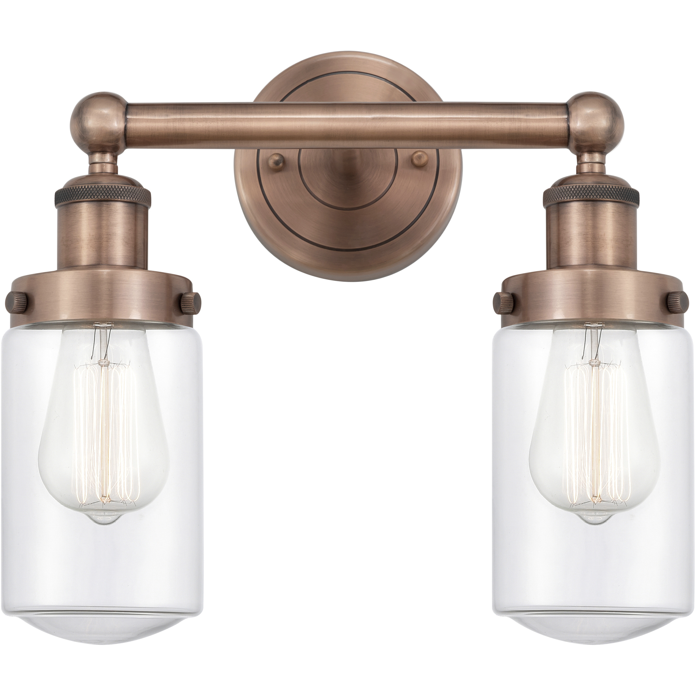 Dover 2 Light 15.5 inch Antique Copper Bath Vanity Light Wall Light in Clear