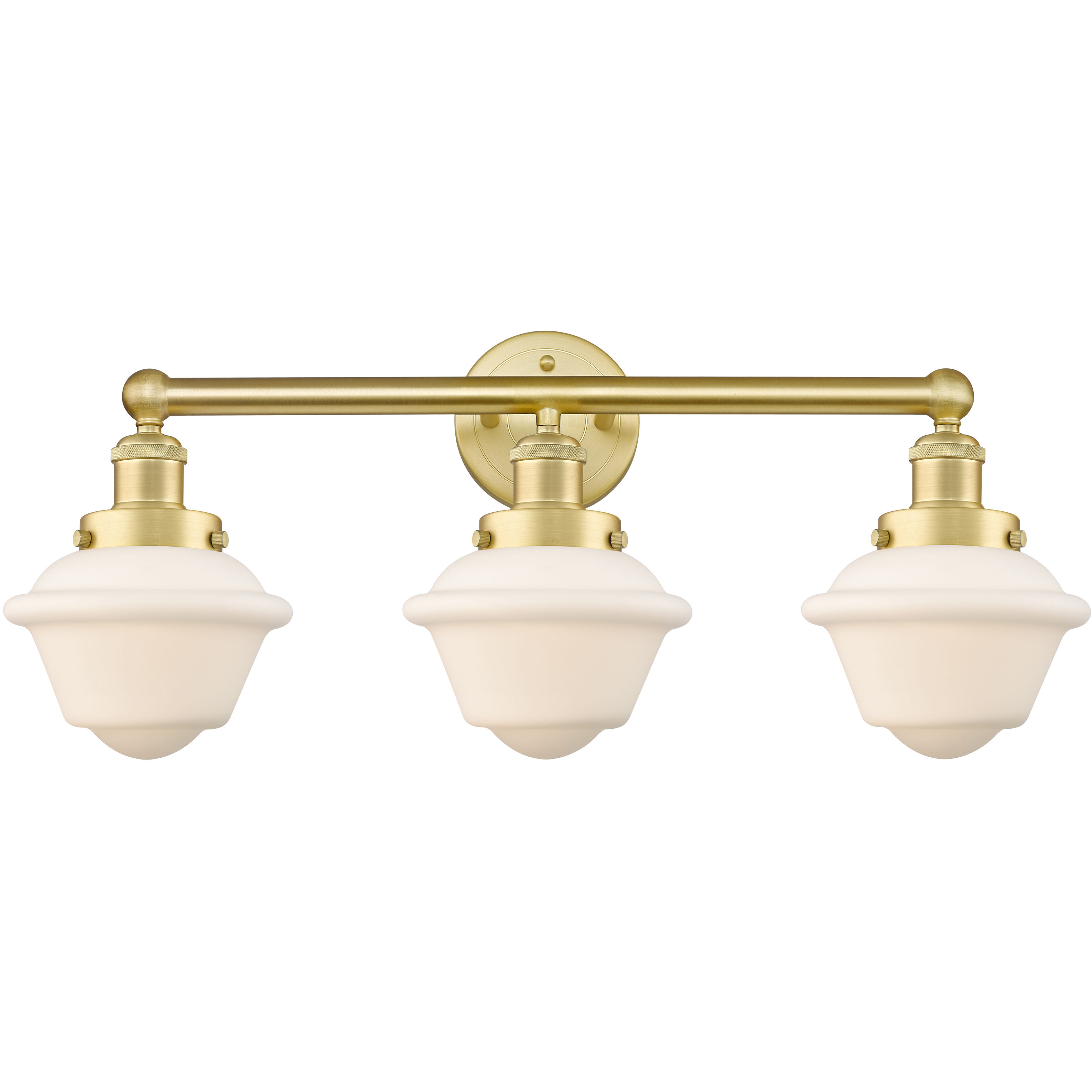 Oxford 3 Light 24.5 inch Satin Gold Bath Vanity Light Wall Light in Matte White