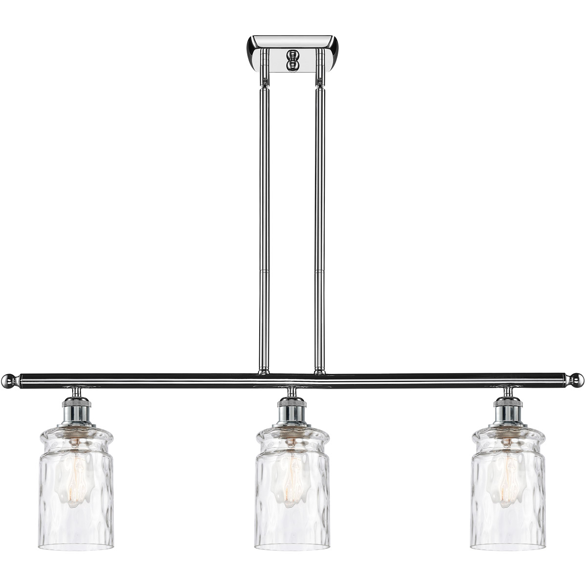 Ballston Candor 3 Light 36 inch Polished Chrome Island Light Ceiling Light in Clear Waterglass, Ballston