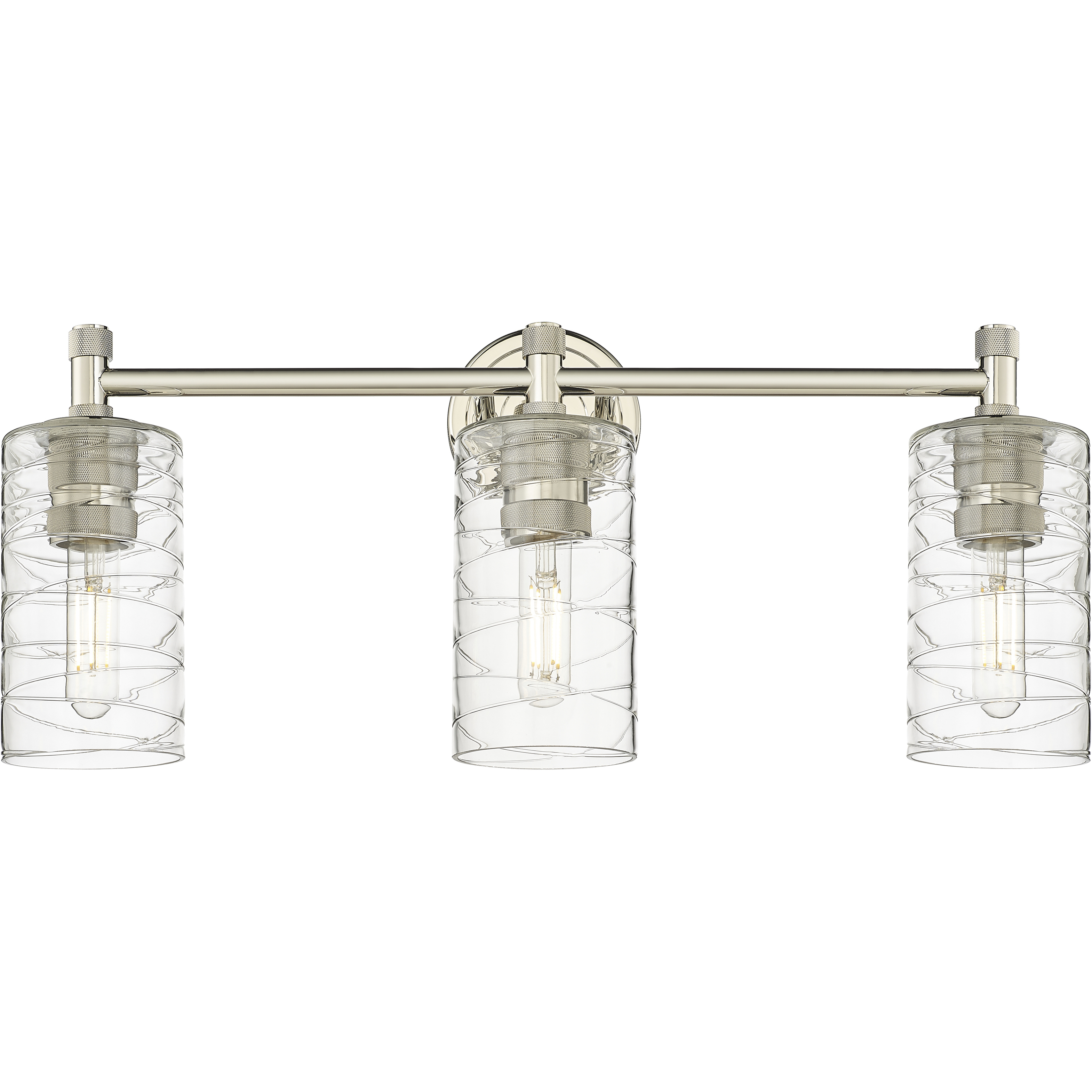 Downtown Urban Crown Point 3 Light 23.88 inch Polished Nickel Bath Vanity Light Wall Light in Deco Swirl
