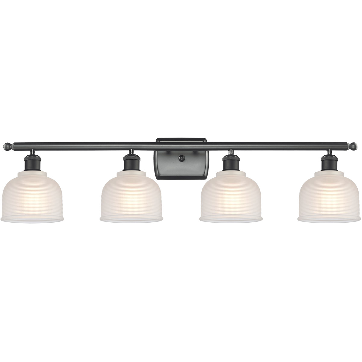 Ballston Dayton LED 36 inch Matte Black Bath Vanity Light Wall Light in White Glass, Ballston