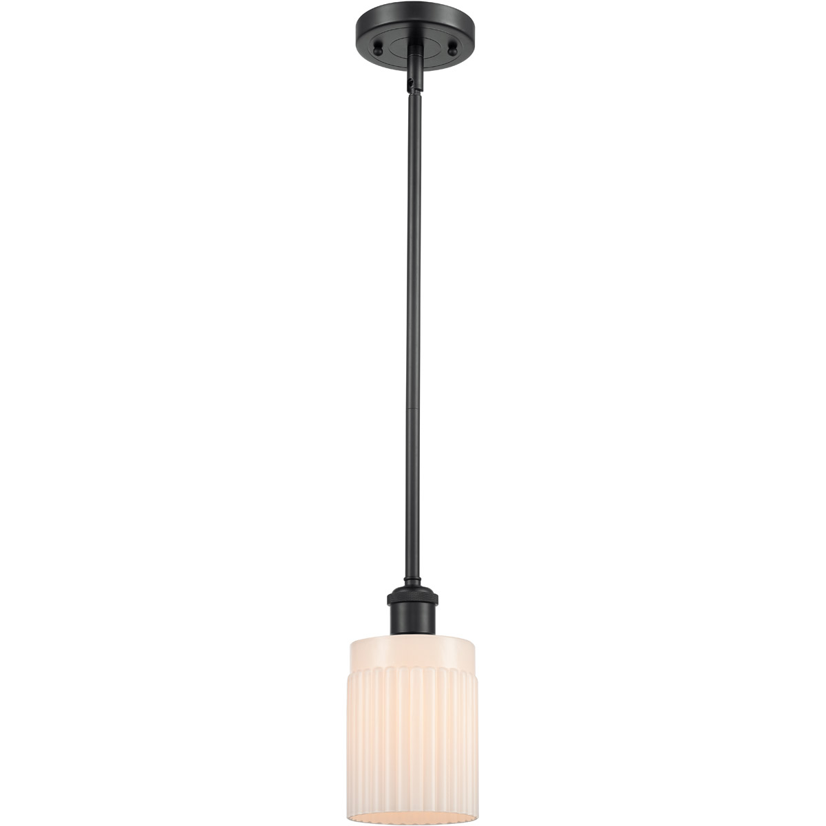 Ballston Hadley 1 Light 5 inch Matte Black Pendant Ceiling Light in Matte White Glass, Ballston