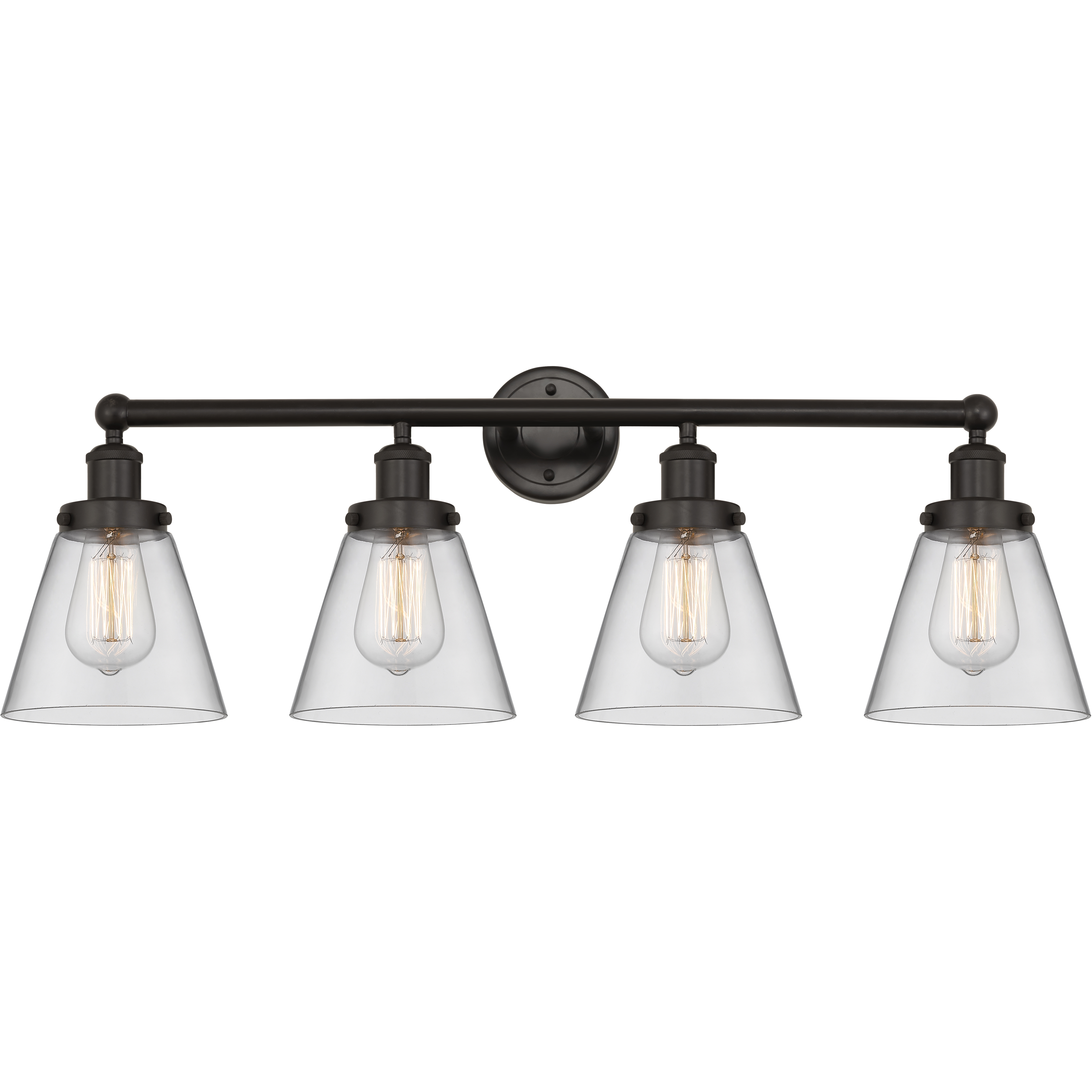 Cone 4 Light 33.5 inch Oil Rubbed Bronze Bath Vanity Light Wall Light
