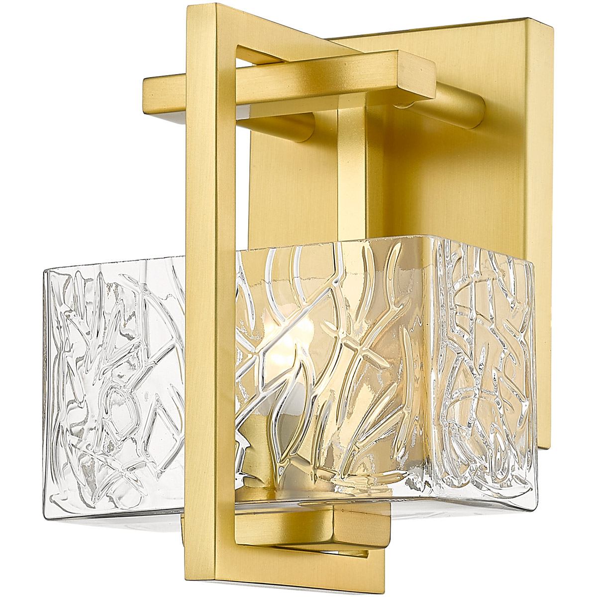 Striate LED 5.25 inch Satin Gold Bath Vanity Light Wall Light